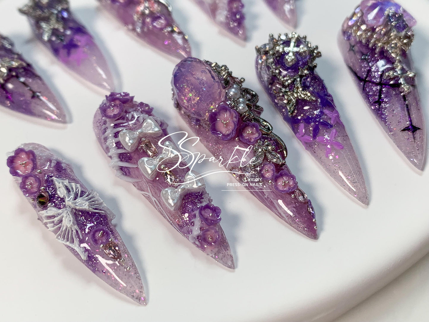 Eternal Eulogy | Castorice Honkai: Star Rail Inspired Press-on Nails