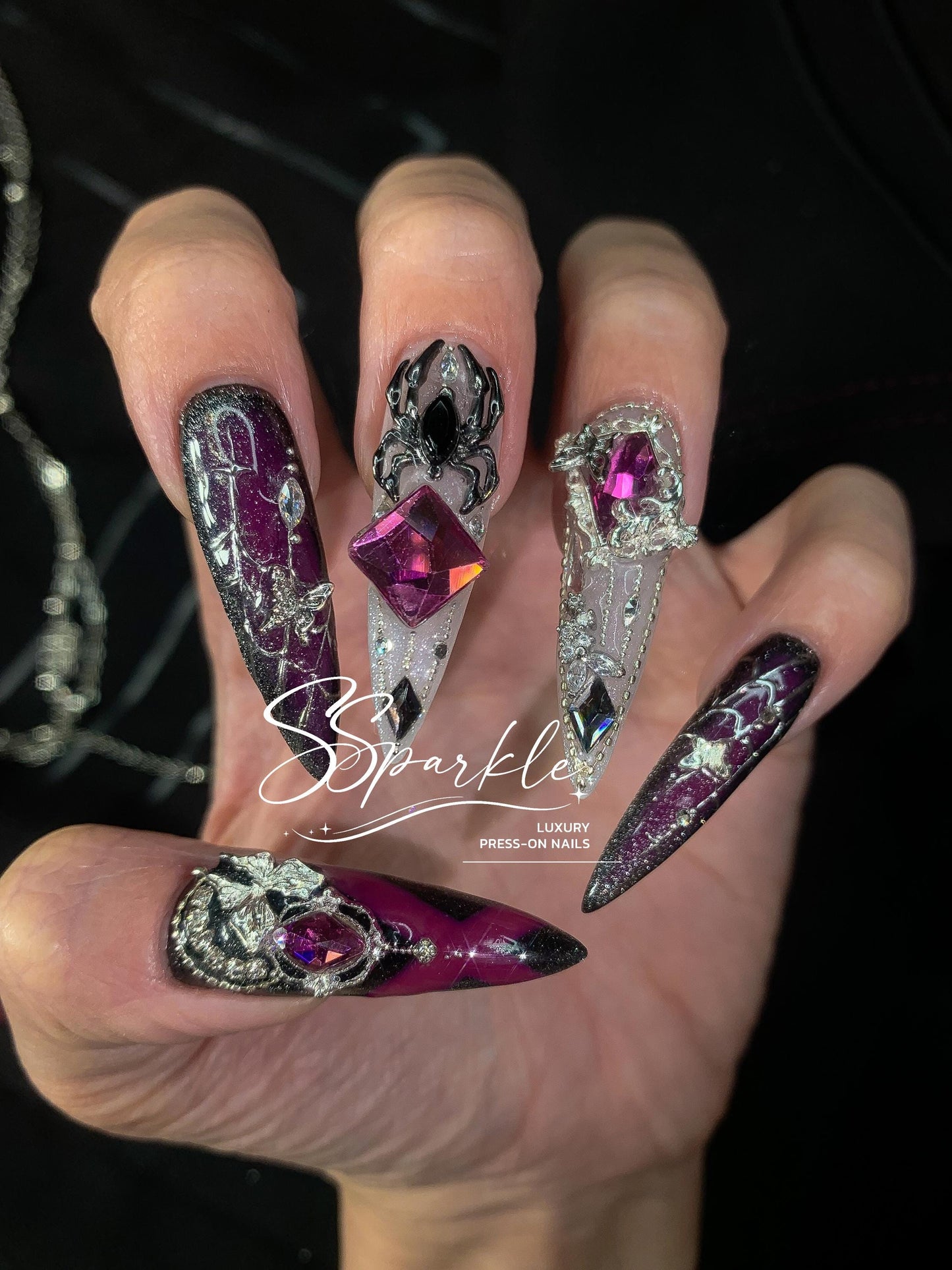 Lethal Sting | Kafka Honkai: Star Rail Inspired Nails