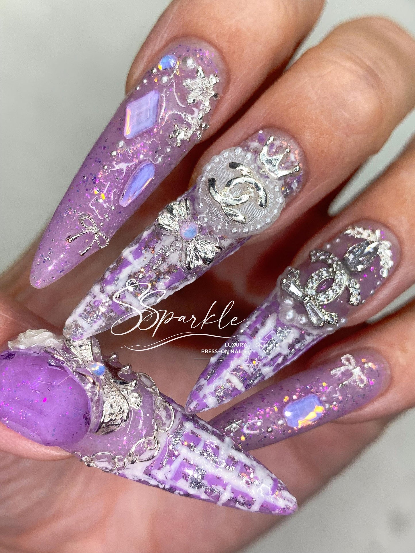 Luxury Tweed Press-on Nails