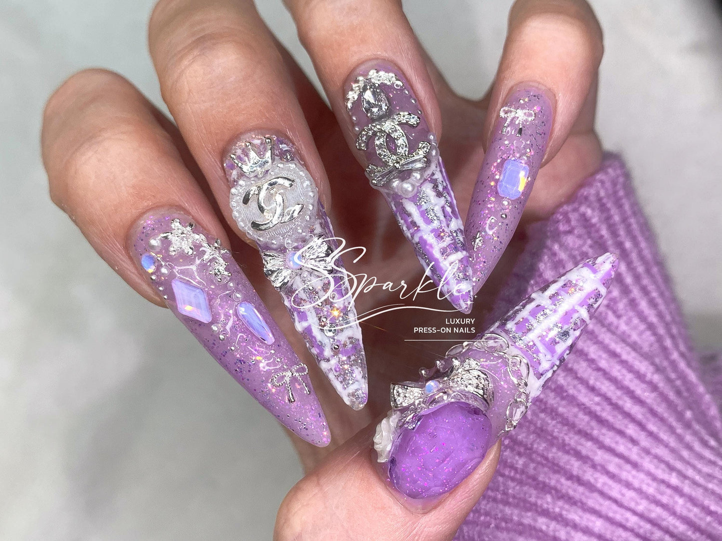 Luxury Tweed Press-on Nails