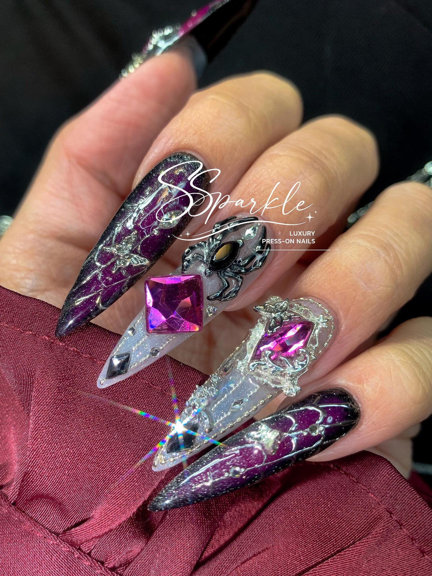 Lethal Sting | Kafka Honkai: Star Rail Inspired Nails