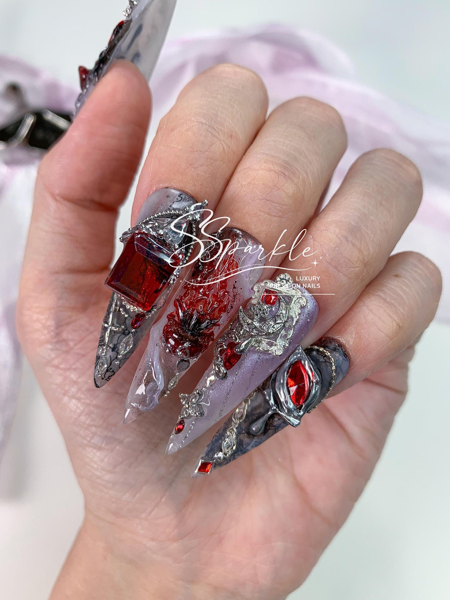 Veil of Evernight | Evernight Honkai: Star Rail Inspired Press-on Nail