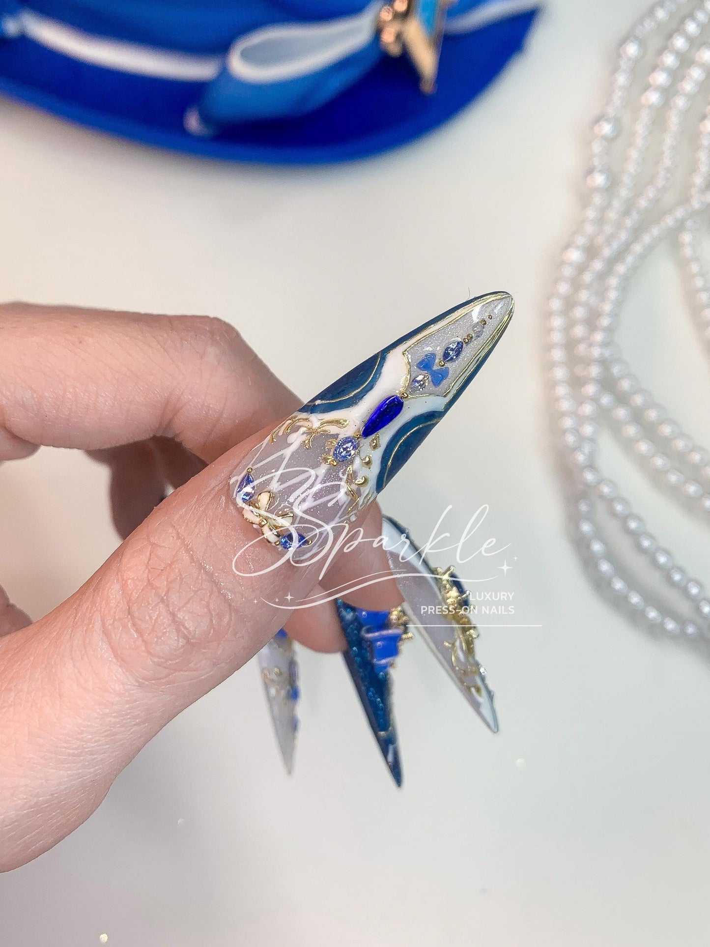 Chanson of Many Waters | Furina Genshin Impact Inspired Press-on Nails