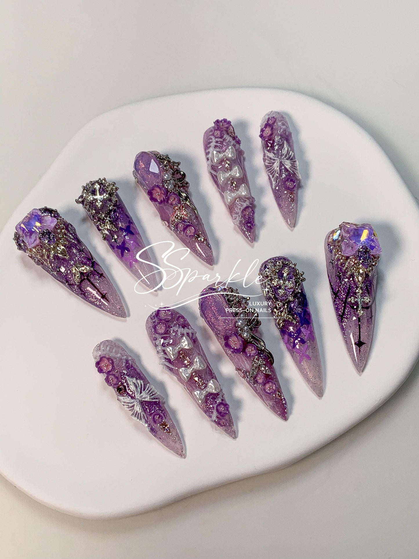 Eternal Eulogy | Castorice Honkai: Star Rail Inspired Press-on Nails