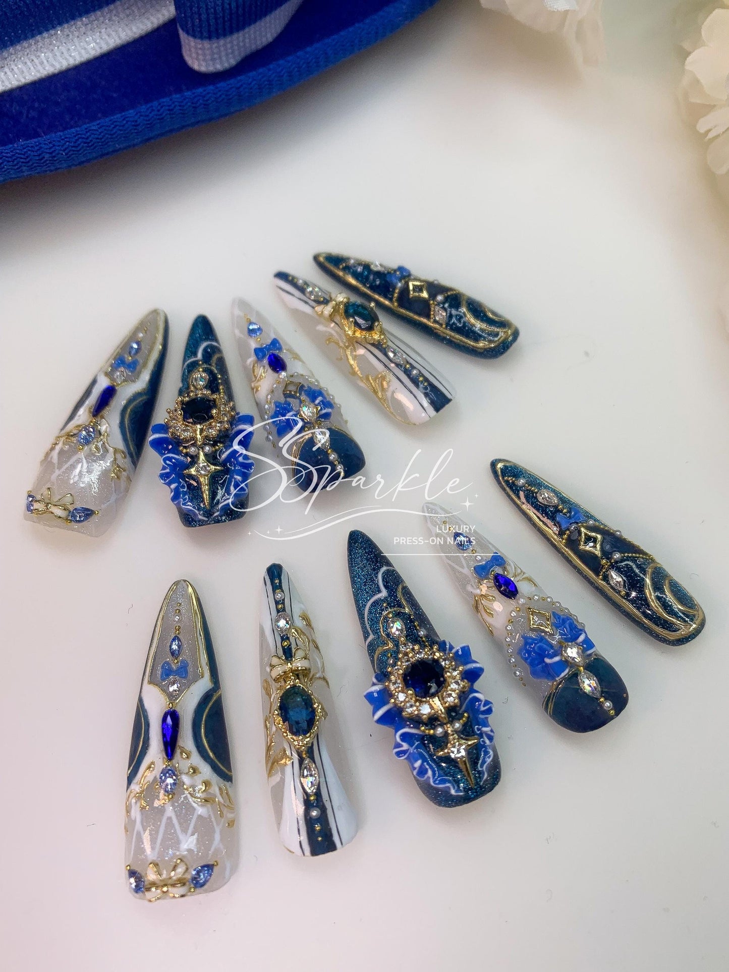 Chanson of Many Waters | Furina Genshin Impact Inspired Press-on Nails