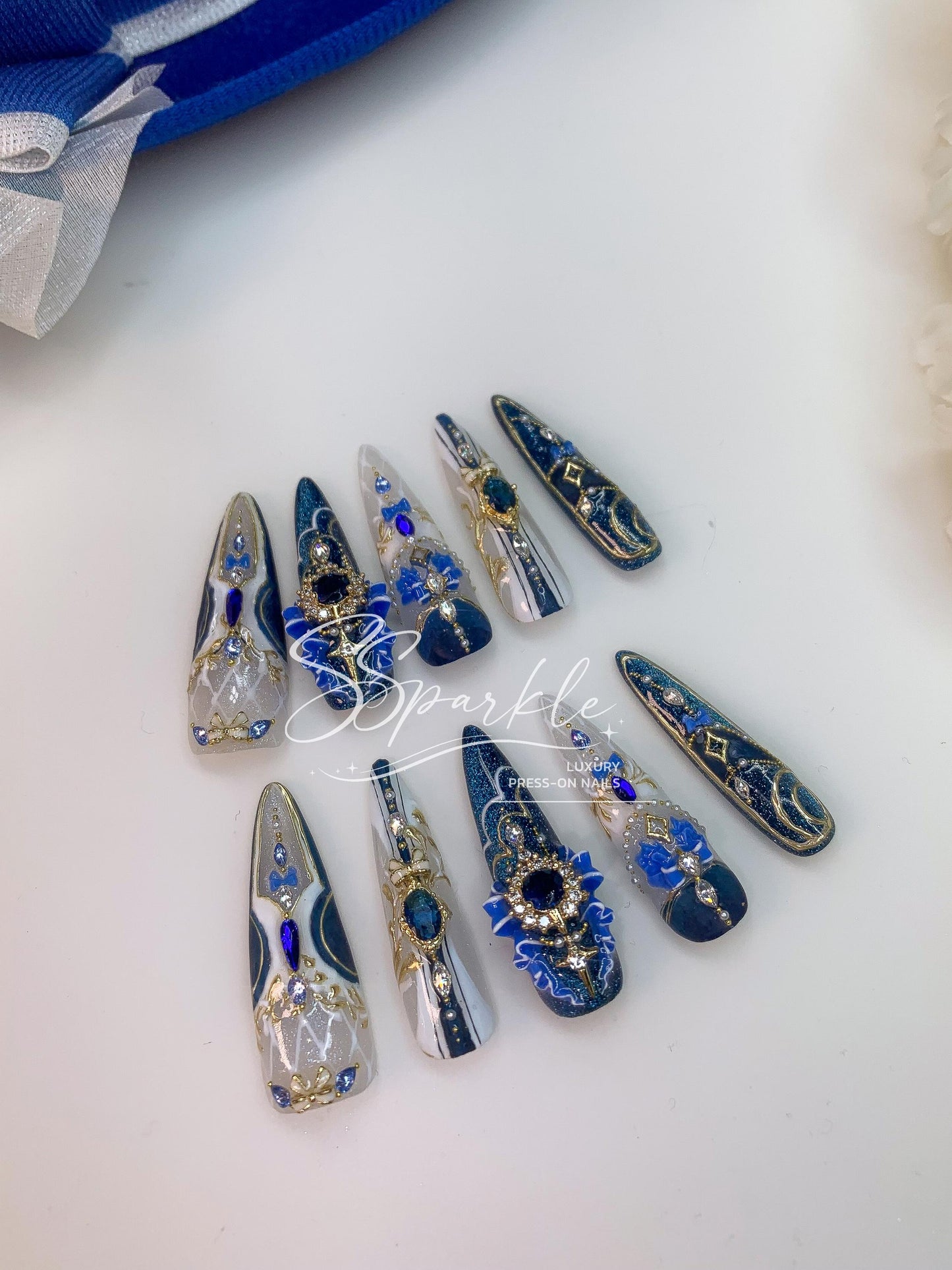Chanson of Many Waters | Furina Genshin Impact Inspired Press-on Nails
