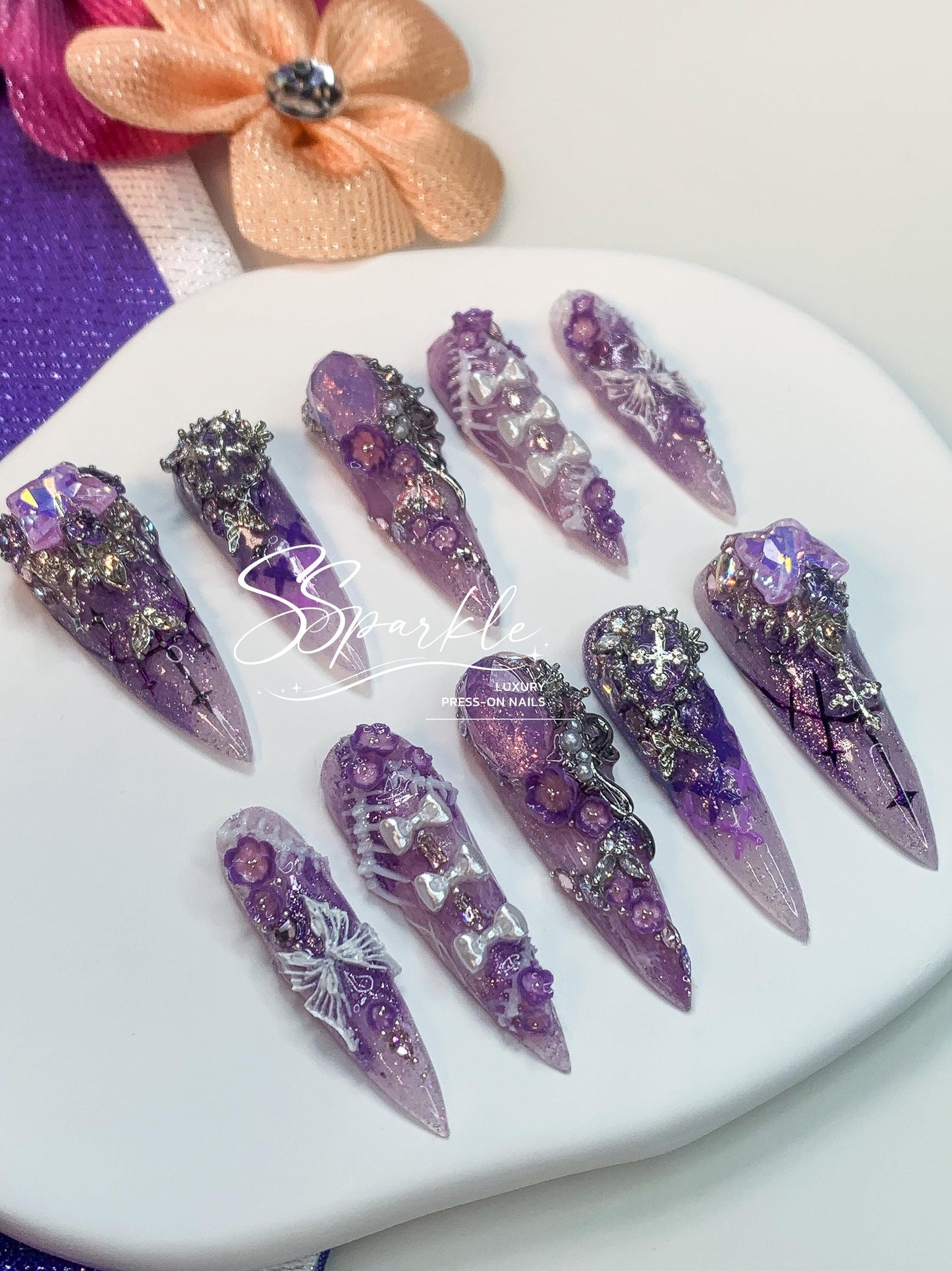 Eternal Eulogy | Castorice Honkai: Star Rail Inspired Press-on Nails