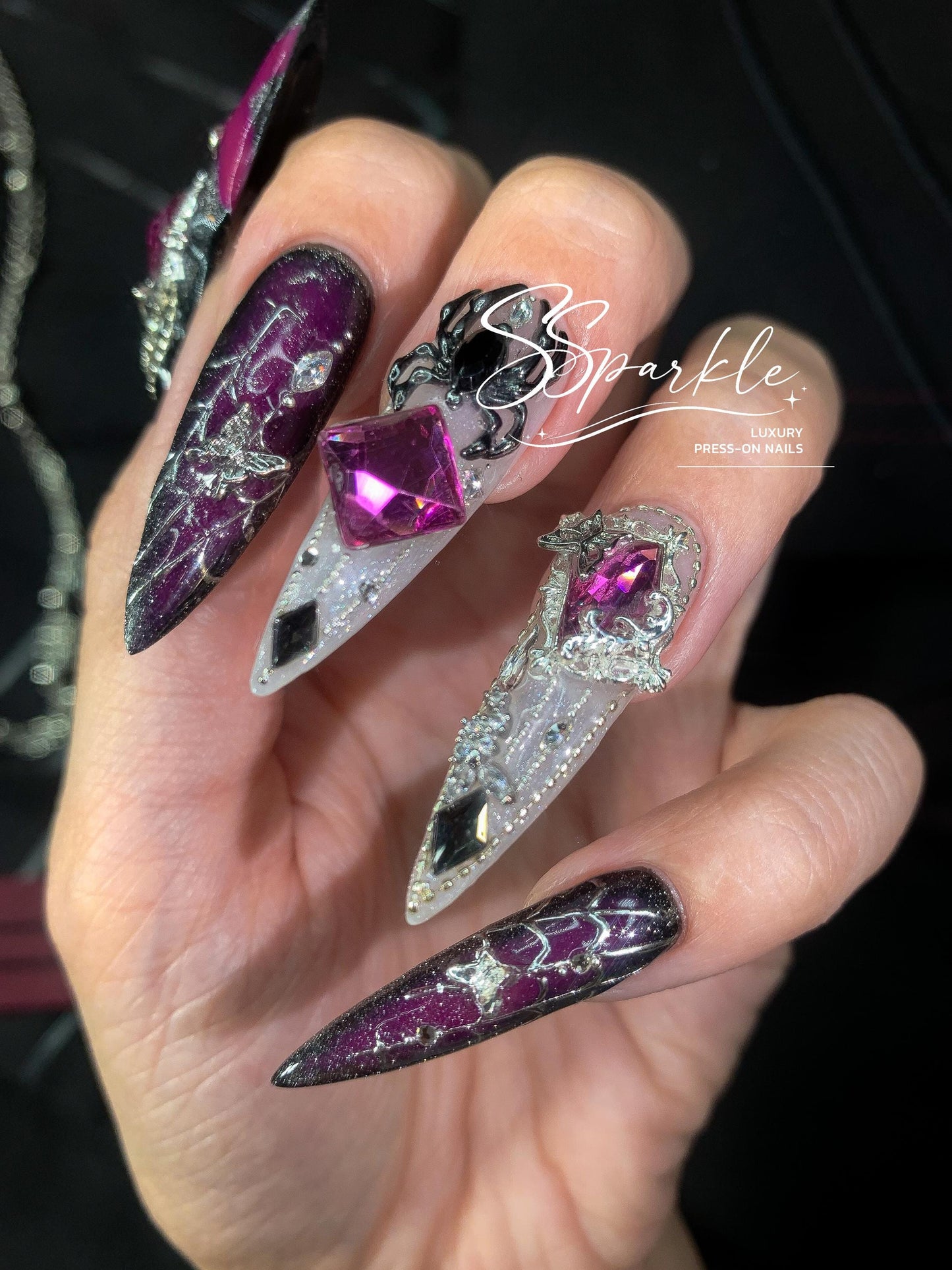 Lethal Sting | Kafka Honkai: Star Rail Inspired Nails
