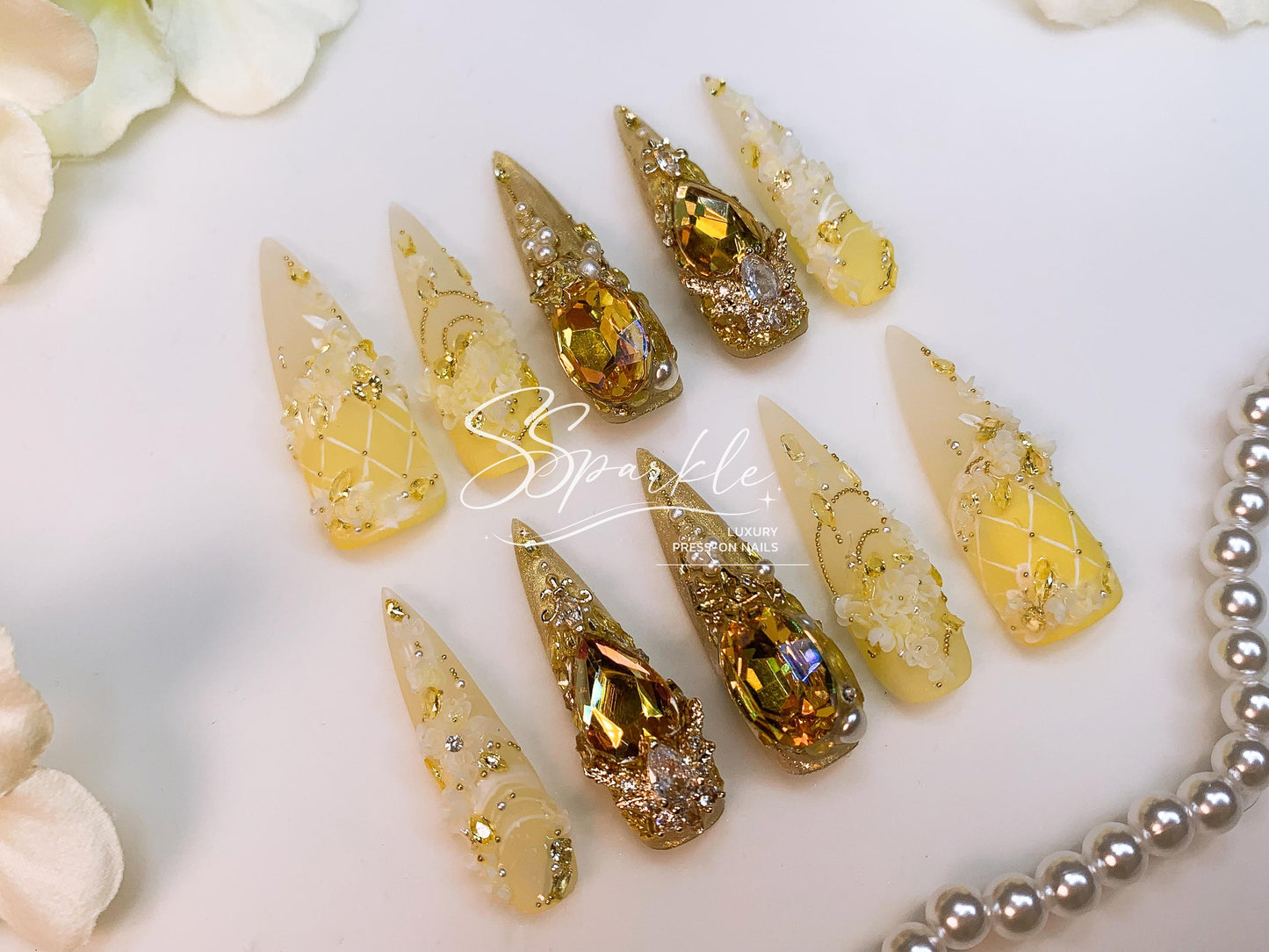 Time Woven Into Gold | Aglaea Honkai:Star Rail Inspired Nail Art