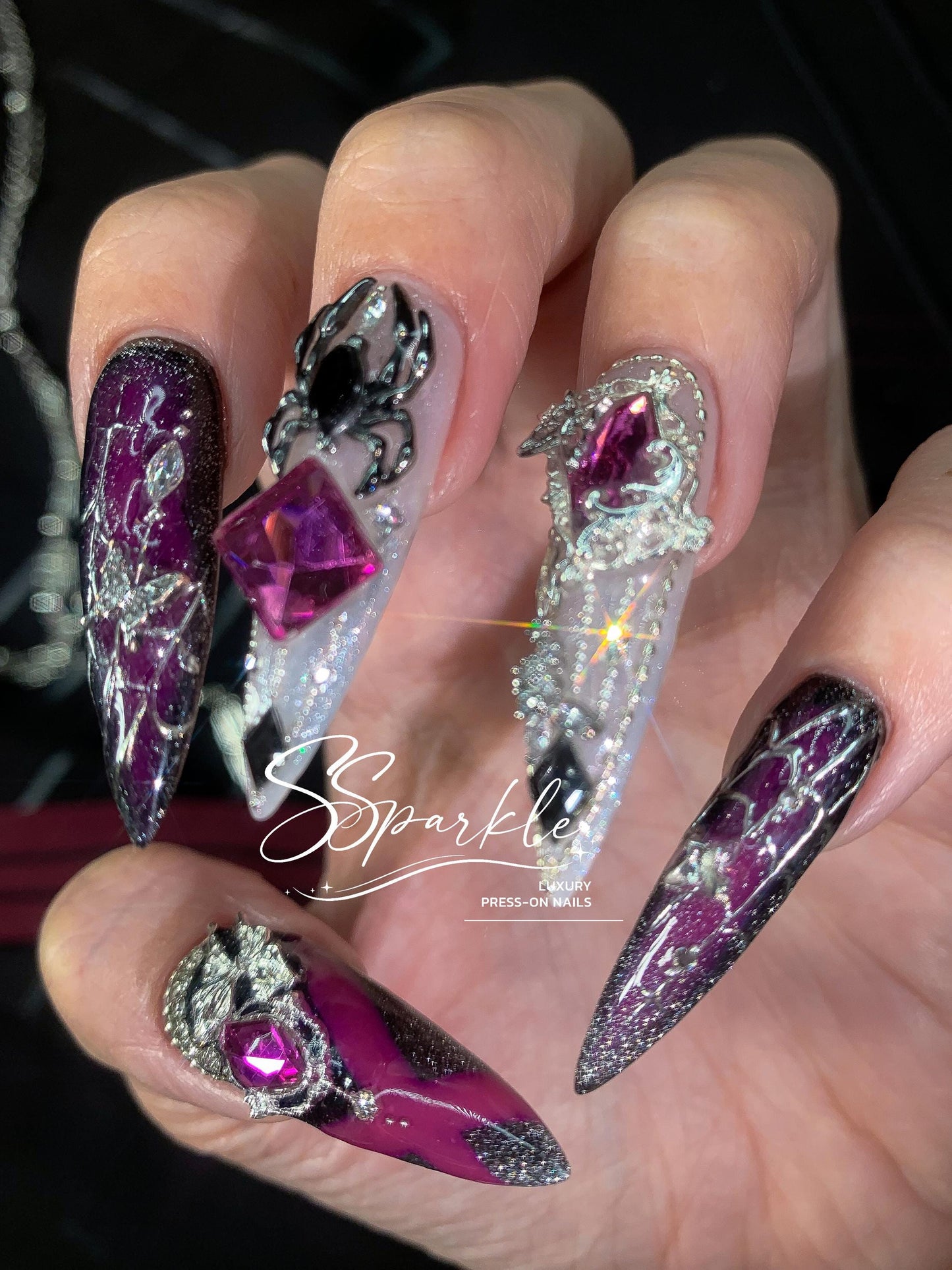 Lethal Sting | Kafka Honkai: Star Rail Inspired Nails