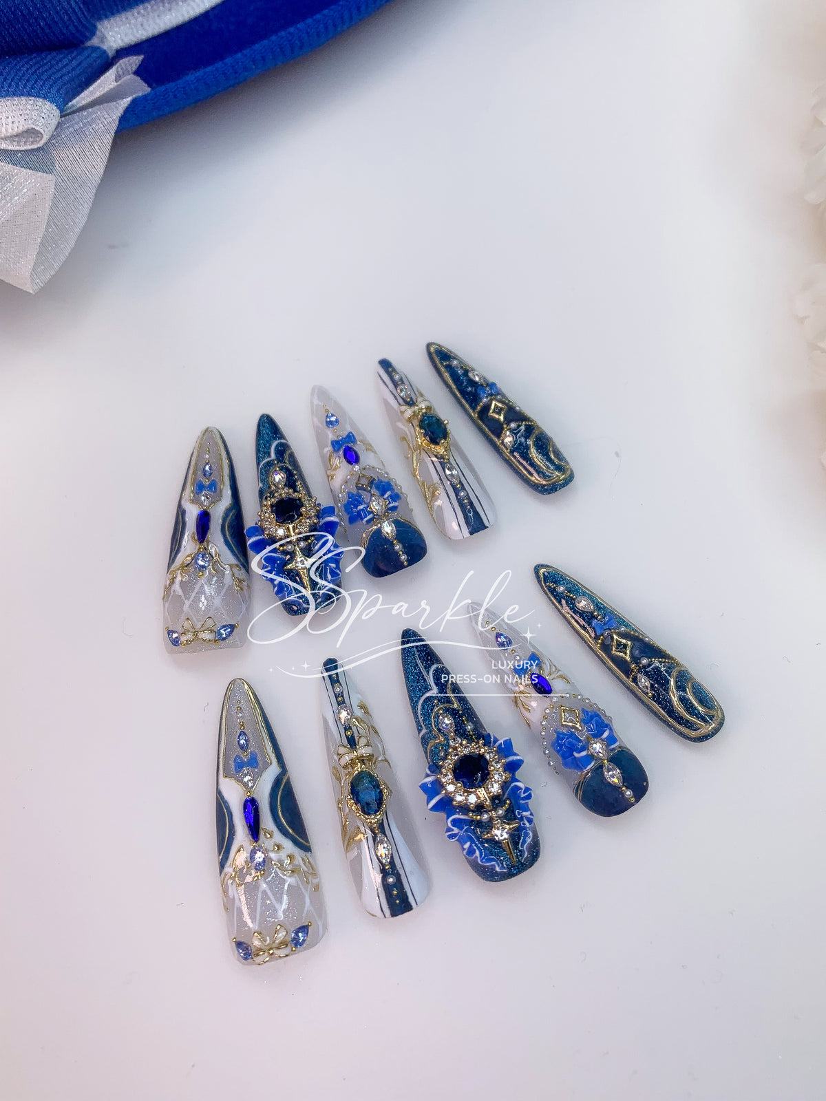 Chanson of Many Waters | Furina Genshin Impact Inspired Press-on Nails