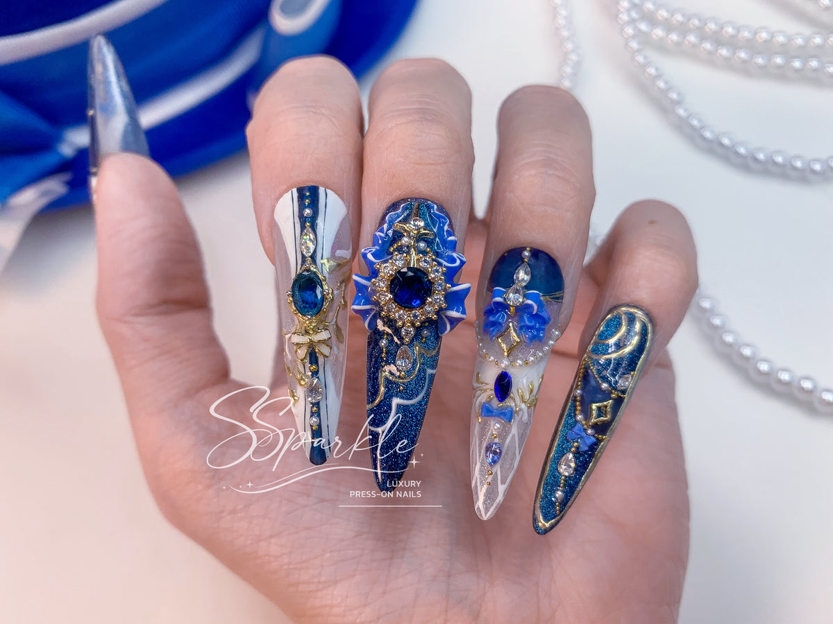 Chanson of Many Waters | Furina Genshin Impact Inspired Press-on Nails