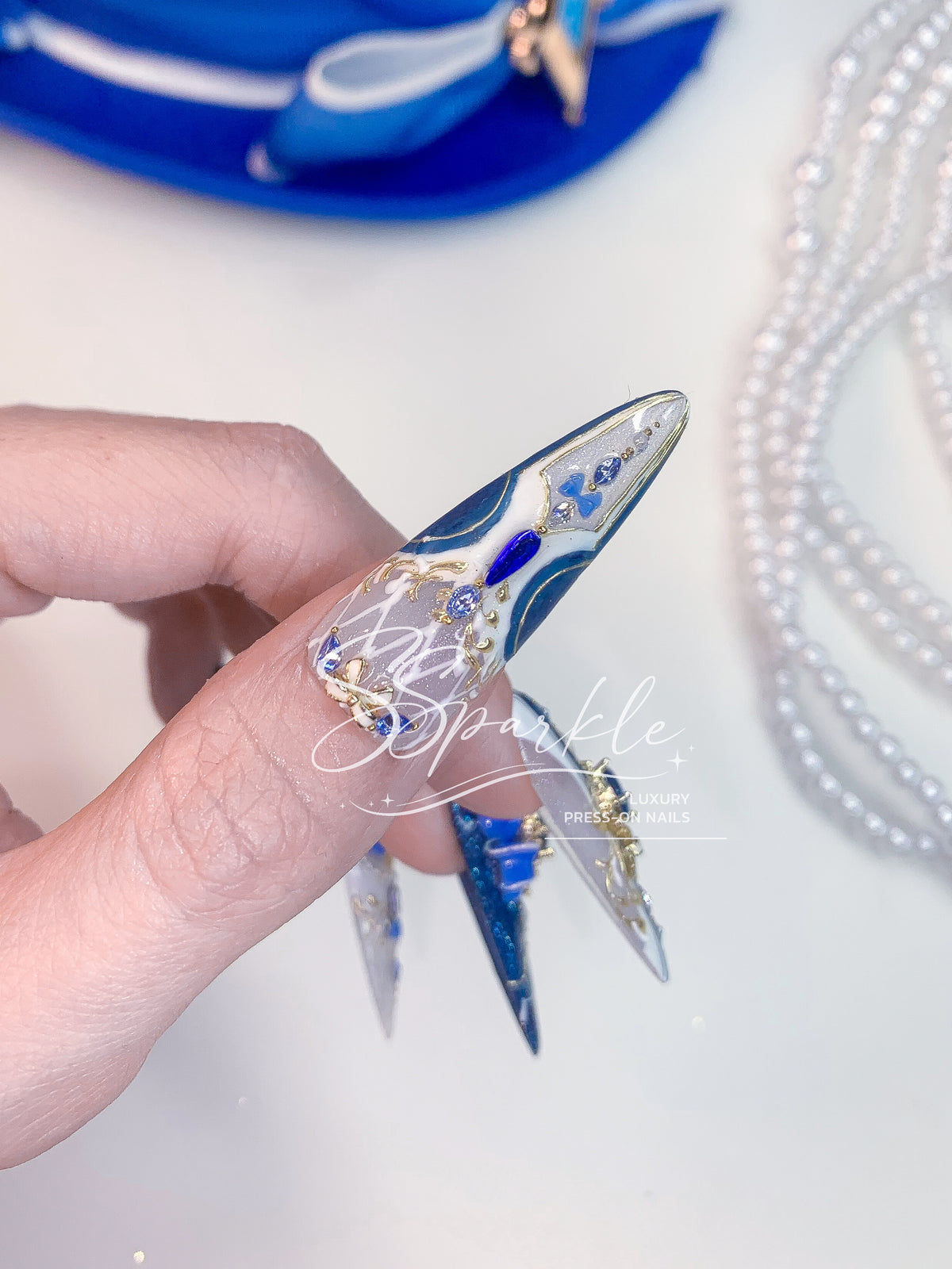 Chanson of Many Waters | Furina Genshin Impact Inspired Press-on Nails