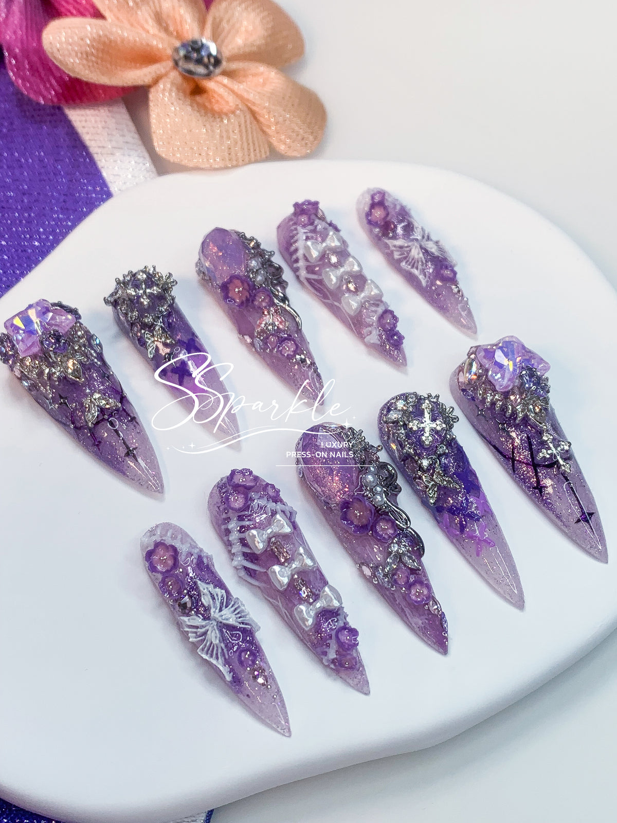 Eternal Eulogy | Castorice Honkai: Star Rail Inspired Press-on Nails