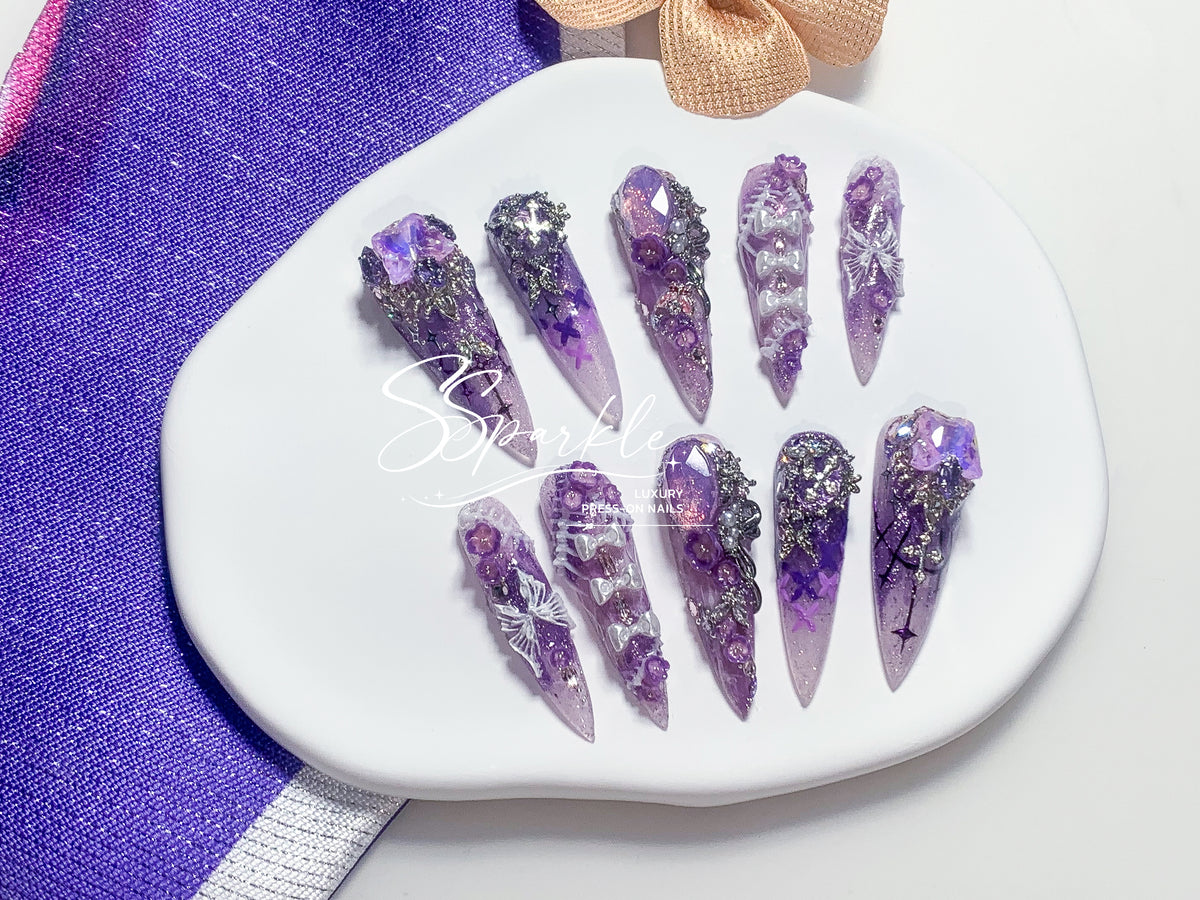 Eternal Eulogy | Castorice Honkai: Star Rail Inspired Press-on Nails