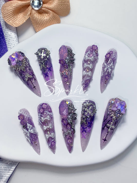 Eternal Eulogy | Castorice Honkai: Star Rail Inspired Press-on Nails