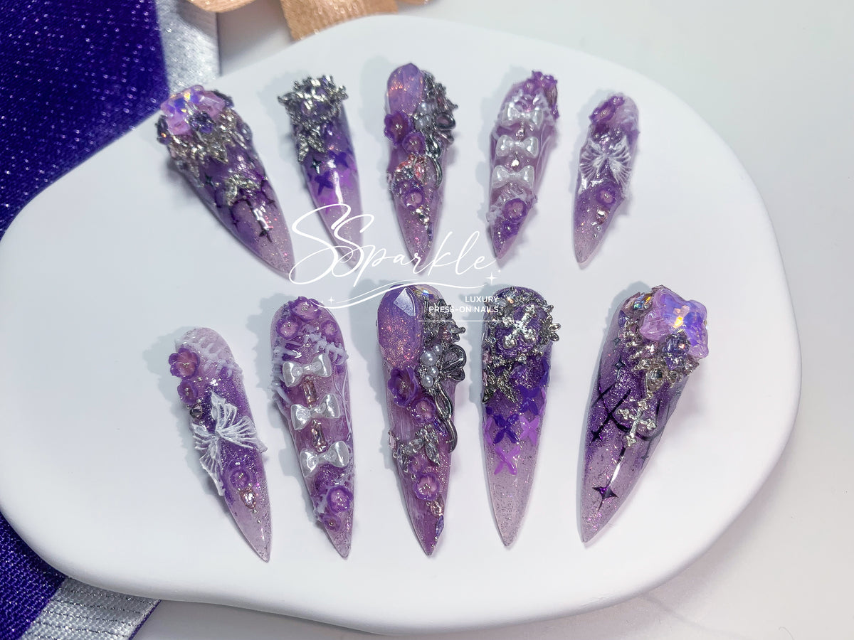 Eternal Eulogy | Castorice Honkai: Star Rail Inspired Press-on Nails