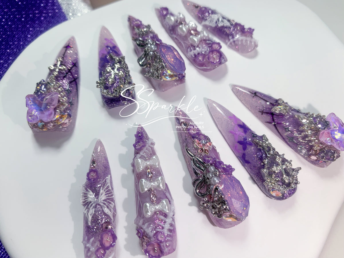 Eternal Eulogy | Castorice Honkai: Star Rail Inspired Press-on Nails