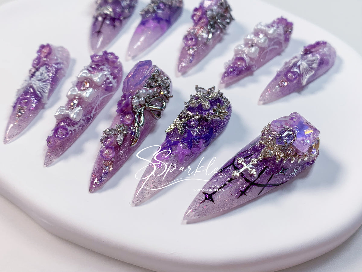 Eternal Eulogy | Castorice Honkai: Star Rail Inspired Press-on Nails