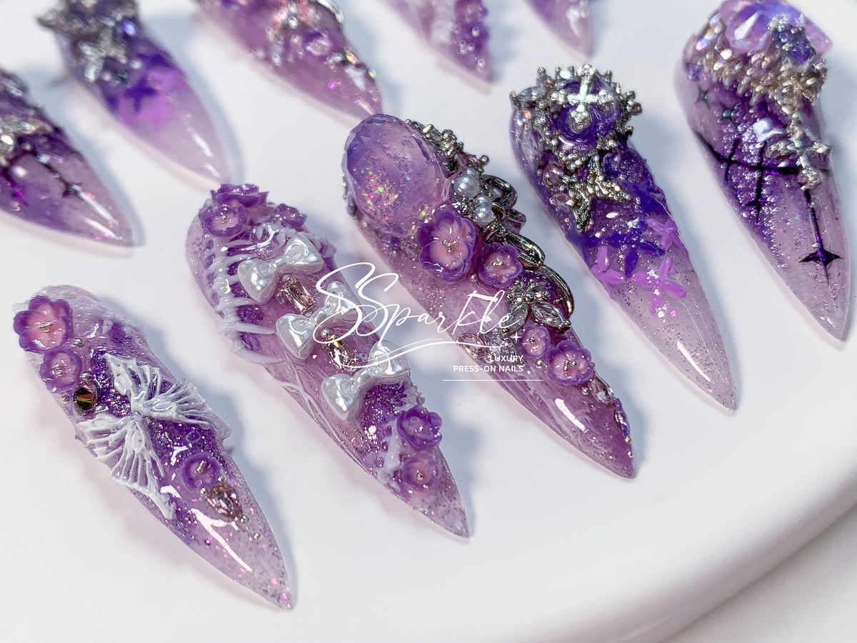 Eternal Eulogy | Castorice Honkai: Star Rail Inspired Press-on Nails