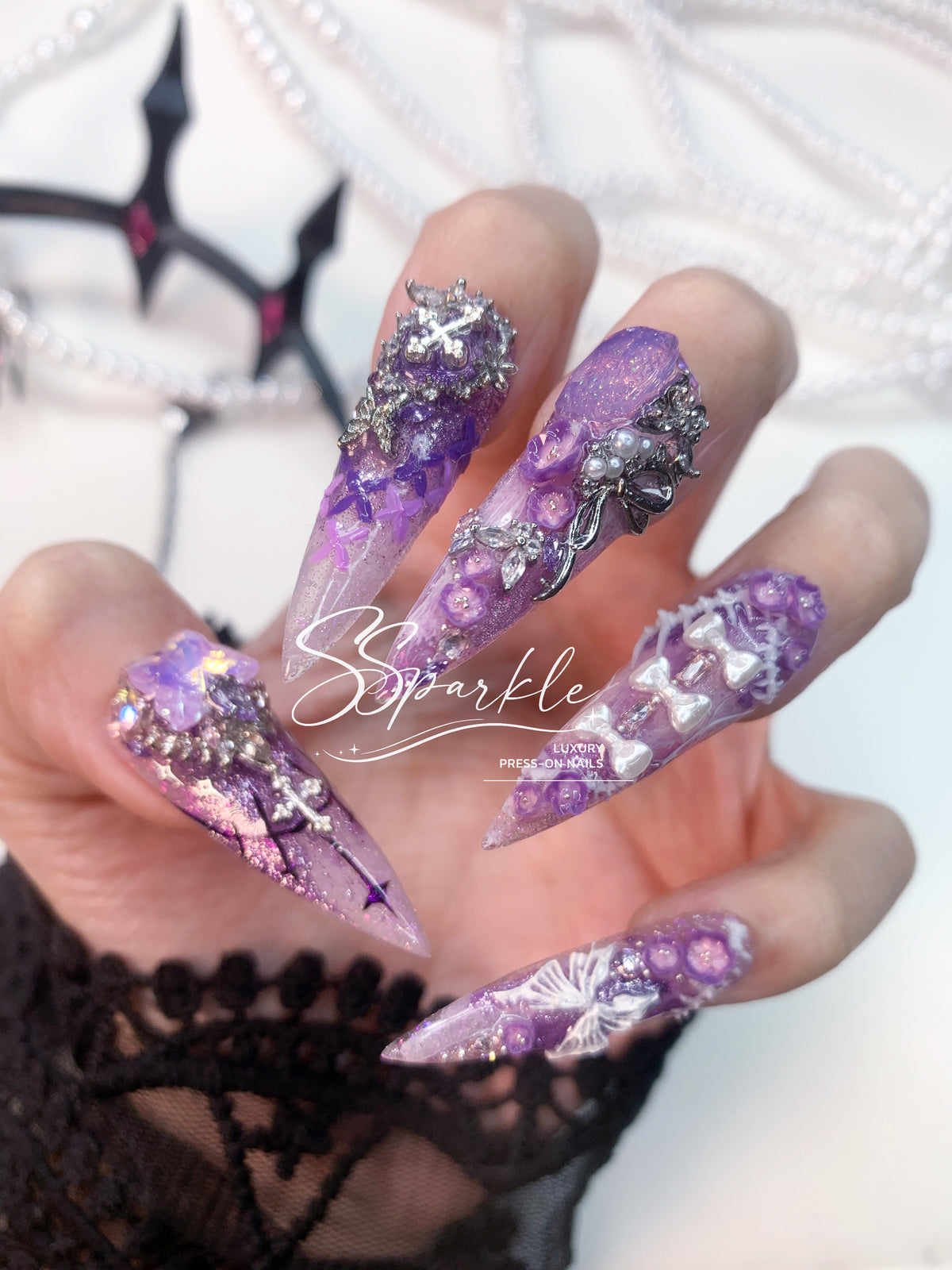 Eternal Eulogy | Castorice Honkai: Star Rail Inspired Press-on Nails