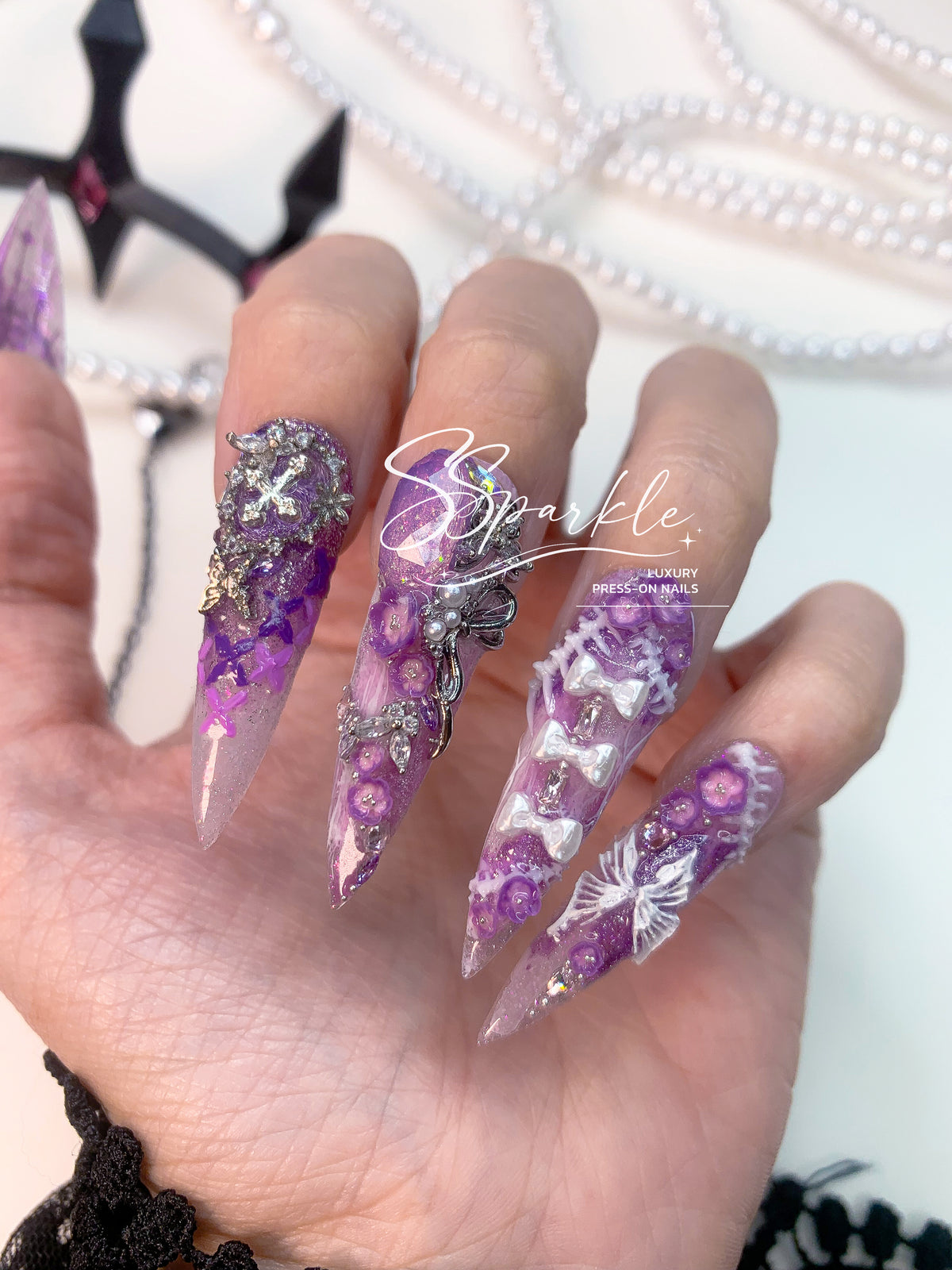 Eternal Eulogy | Castorice Honkai: Star Rail Inspired Press-on Nails