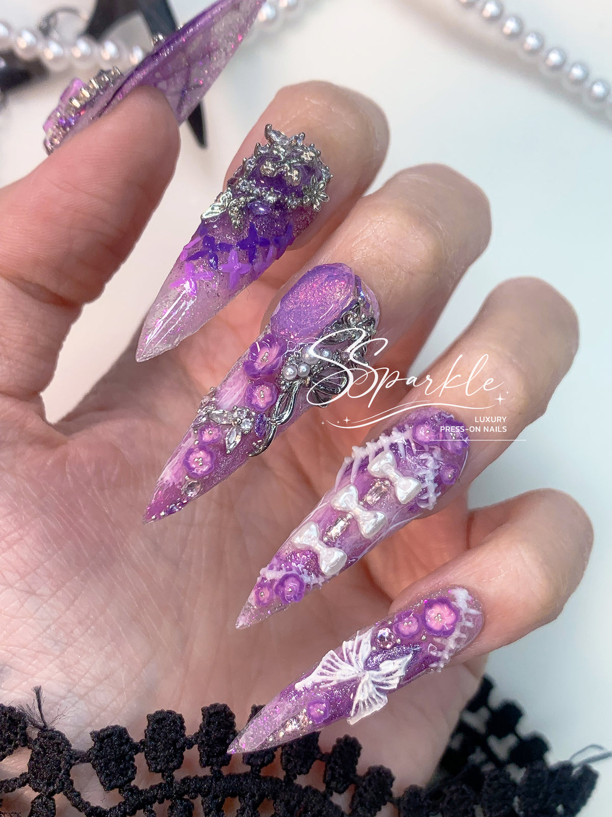 Eternal Eulogy | Castorice Honkai: Star Rail Inspired Press-on Nails