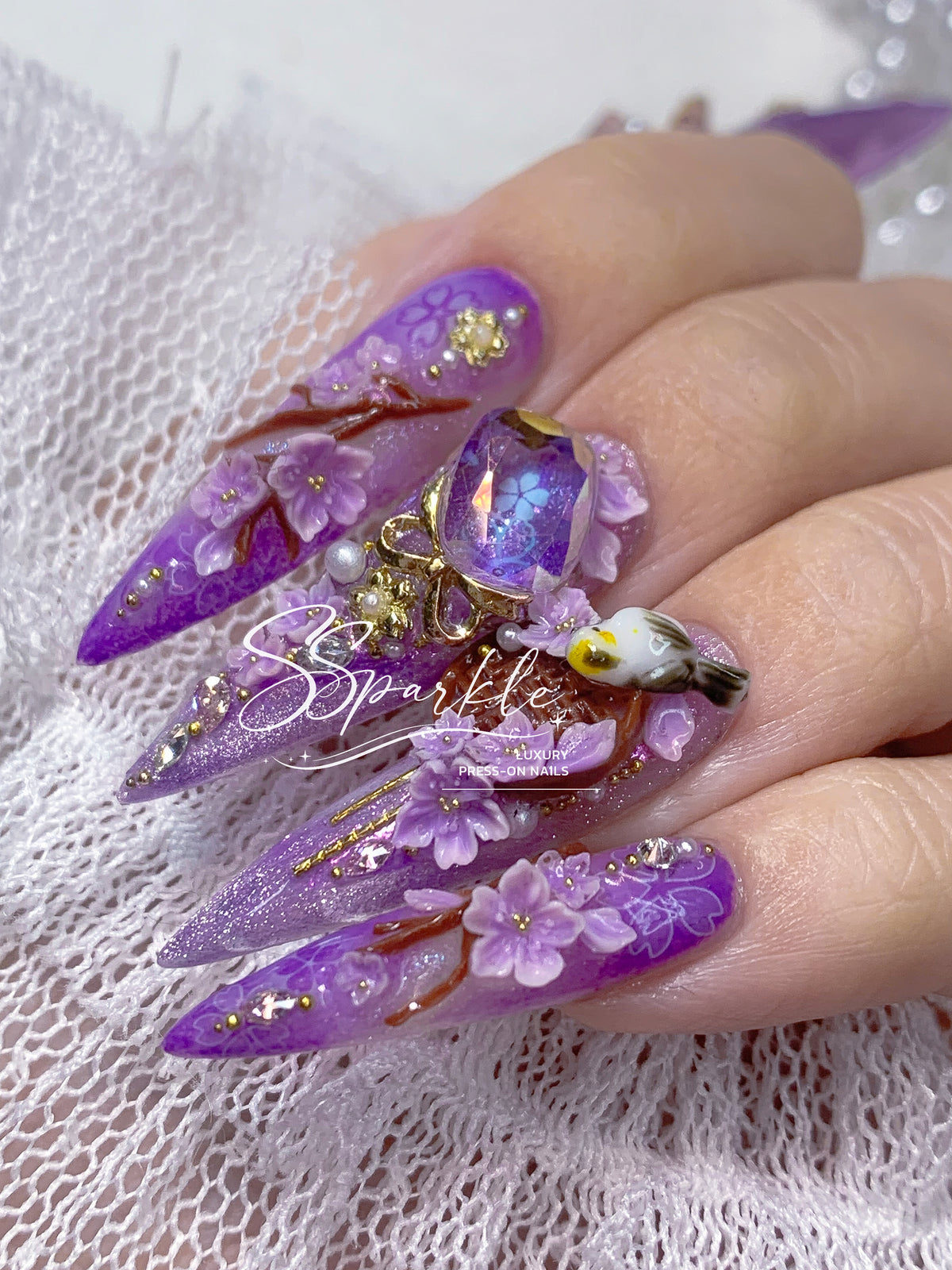 Reign of Serenity | Raiden Shogun Genshin Impact Inspired Press-on Nails
