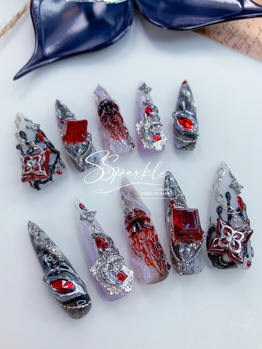 Veil of Evernight | Evernight Honkai: Star Rail Inspired Press-on Nail