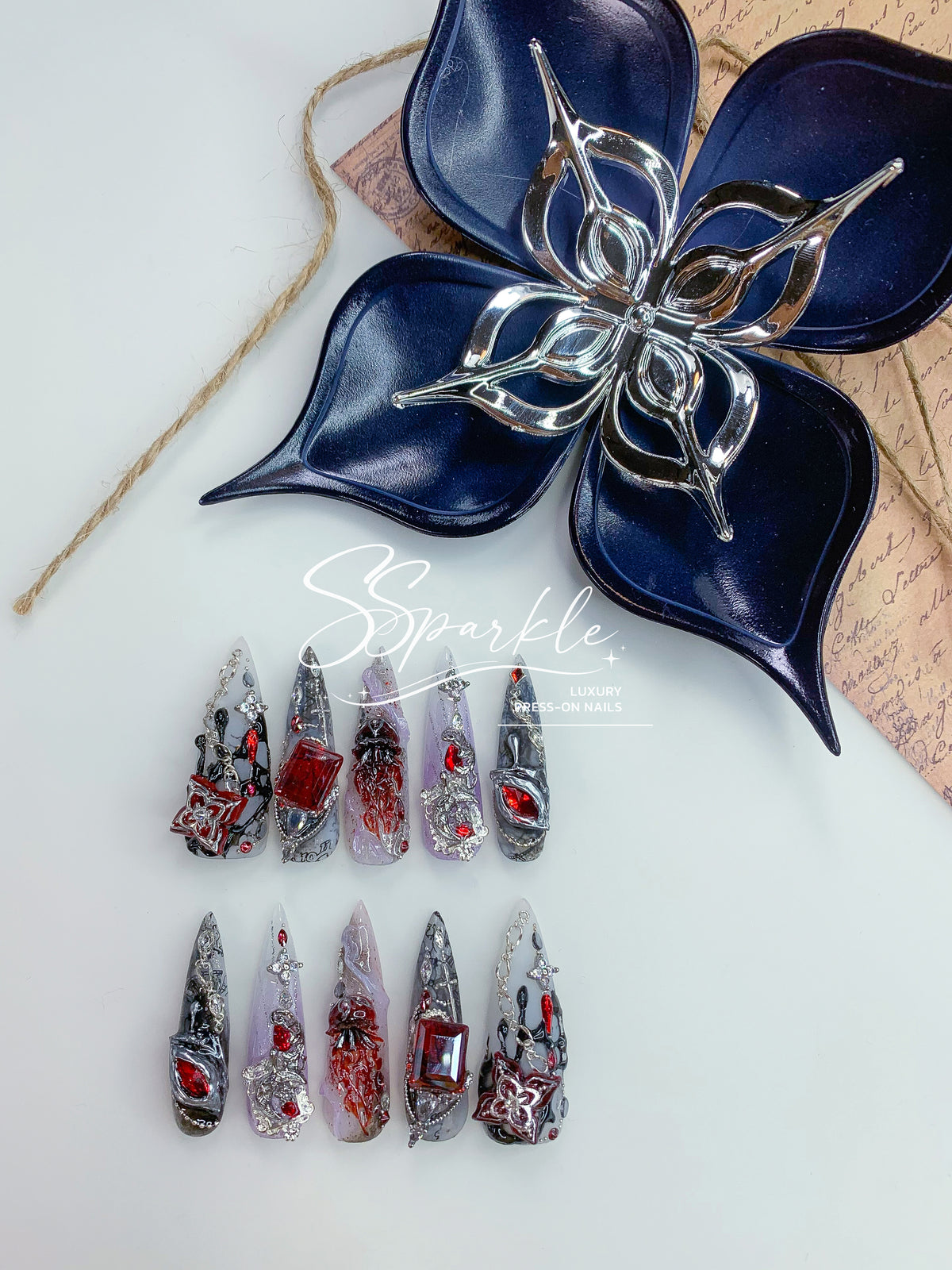 Veil of Evernight | Evernight Honkai: Star Rail Inspired Press-on Nail