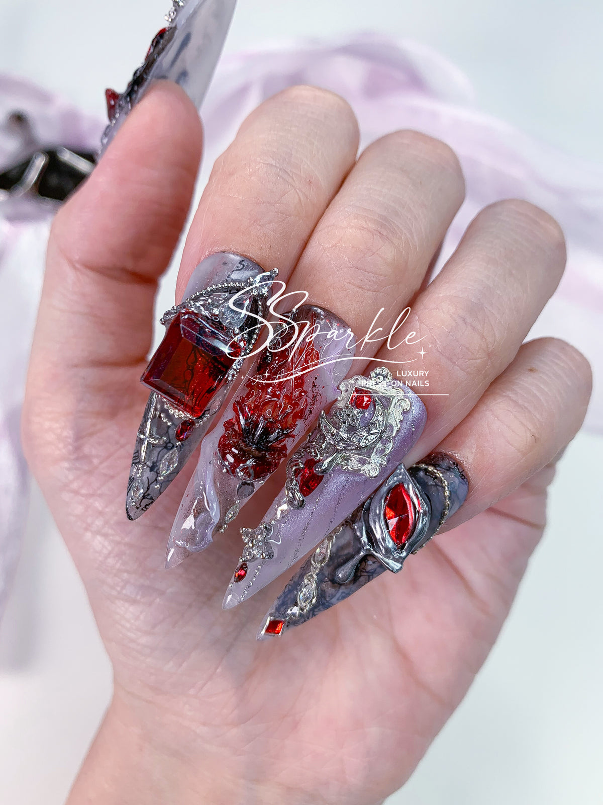 Veil of Evernight | Evernight Honkai: Star Rail Inspired Press-on Nail