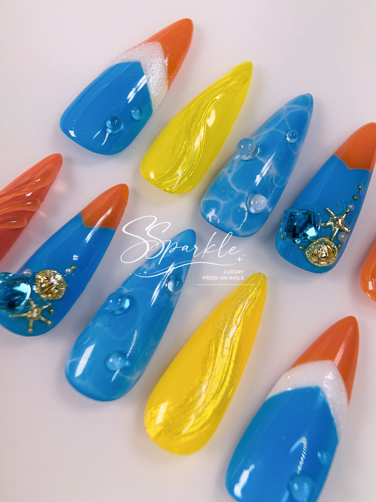 Splash Wavechaser | Mualani Genshin Impact Inspired Press-on Nail