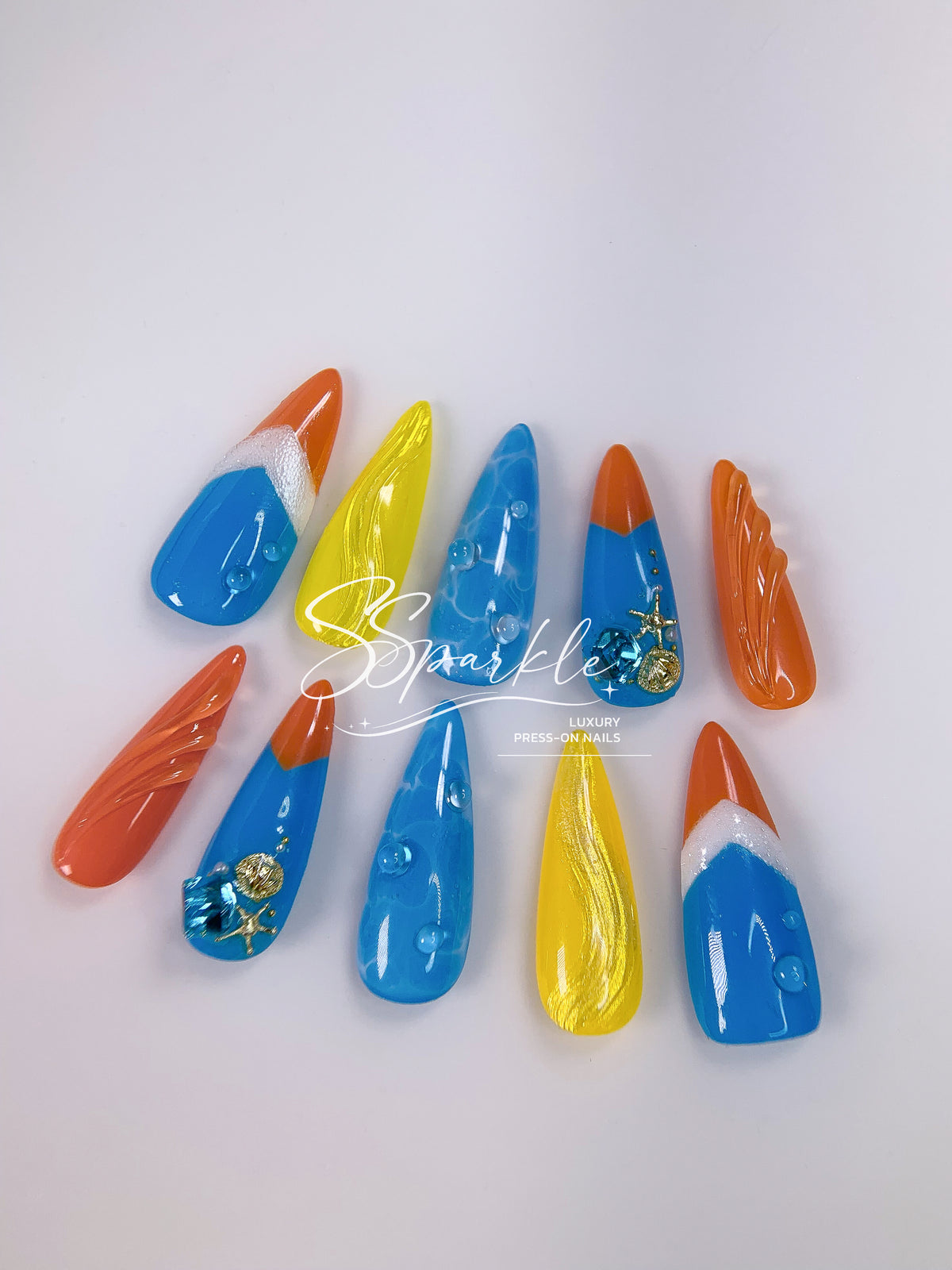 Splash Wavechaser | Mualani Genshin Impact Inspired Press-on Nail