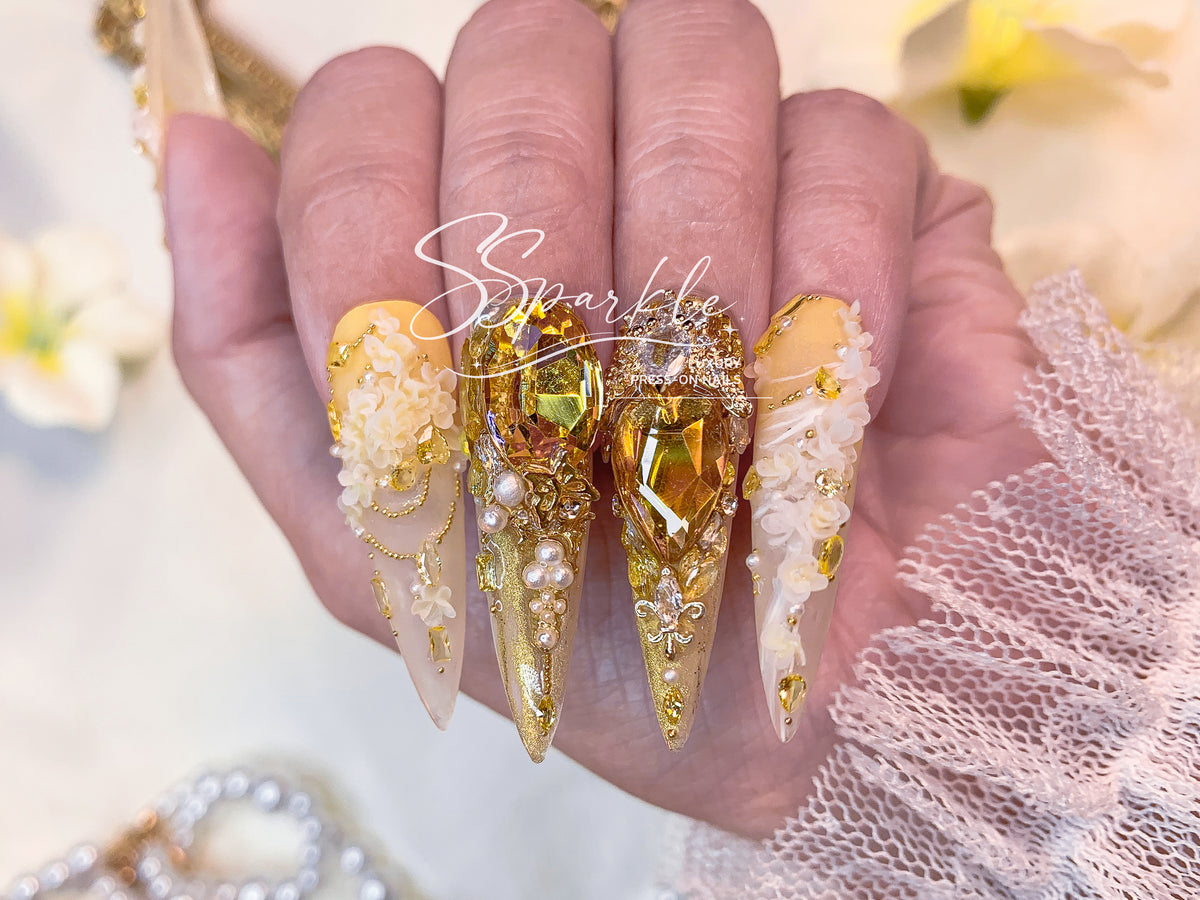 Time Woven Into Gold | Aglaea Honkai:Star Rail Inspired Nail Art