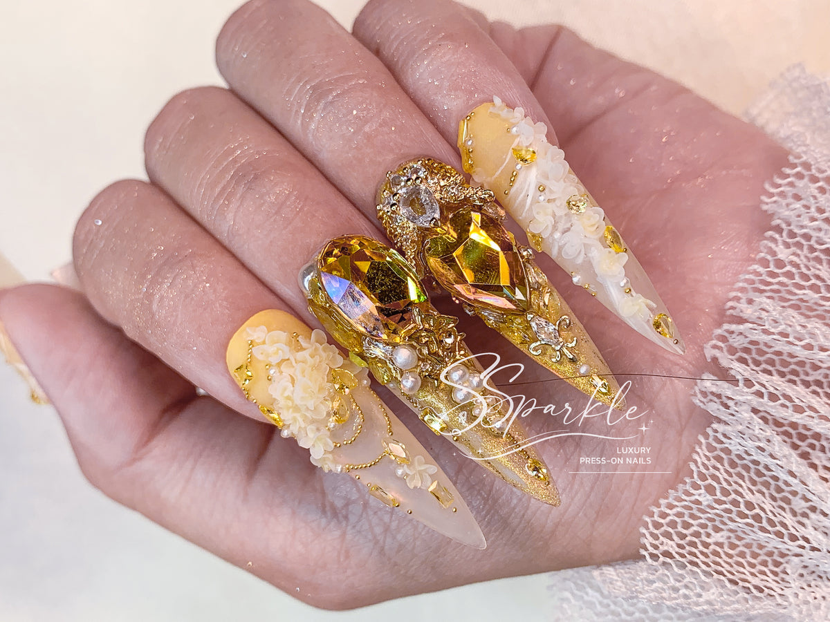 Time Woven Into Gold | Aglaea Honkai:Star Rail Inspired Nail Art