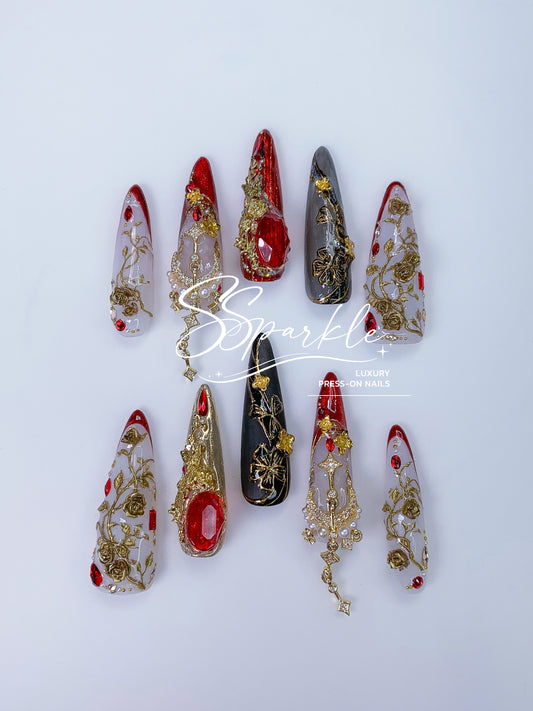 [Pre-order] Astral Espresso | Himeko Honkai: Star Rail Inspired Press-on Nails