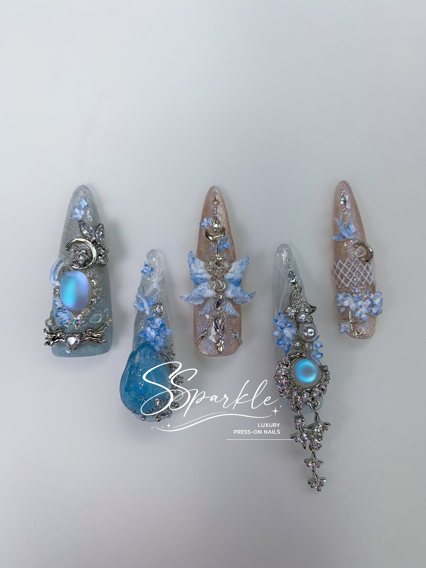 [Pre-order] Somnias a Luna | Columbina Genshin Impact Inspired Press-on Nails