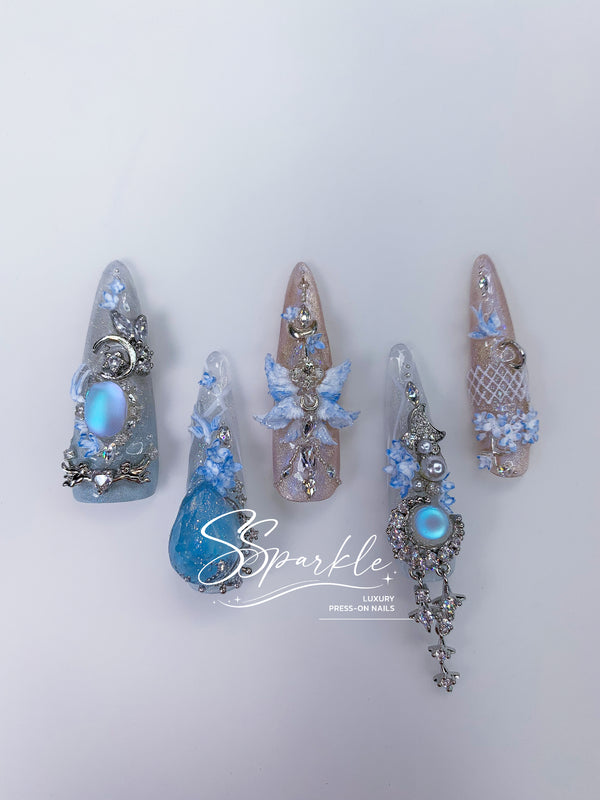 [Pre-order] Somnias a Luna | Columbina Genshin Impact Inspired Press-on Nails