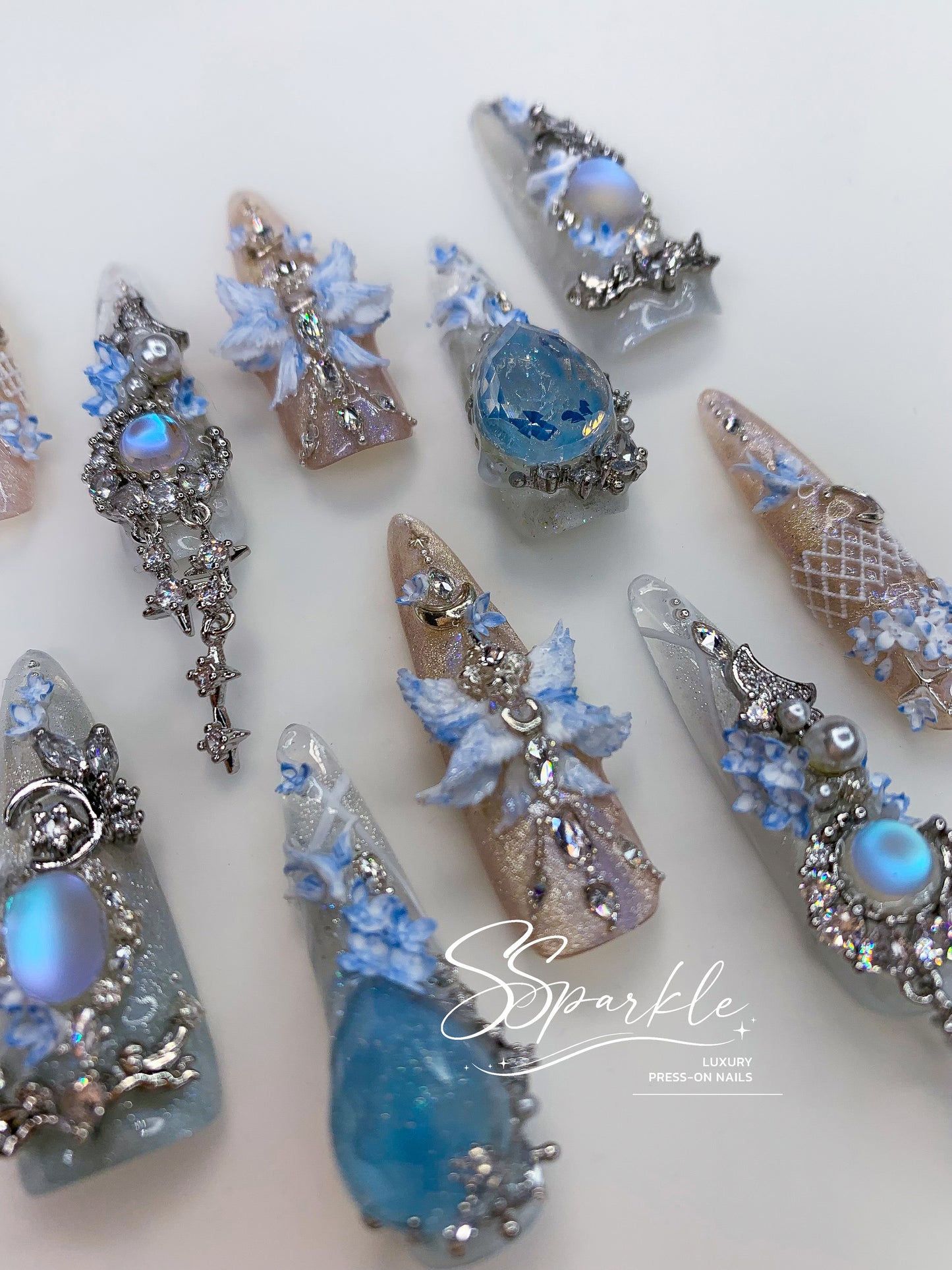 [Pre-order] Somnias a Luna | Columbina Genshin Impact Inspired Press-on Nails