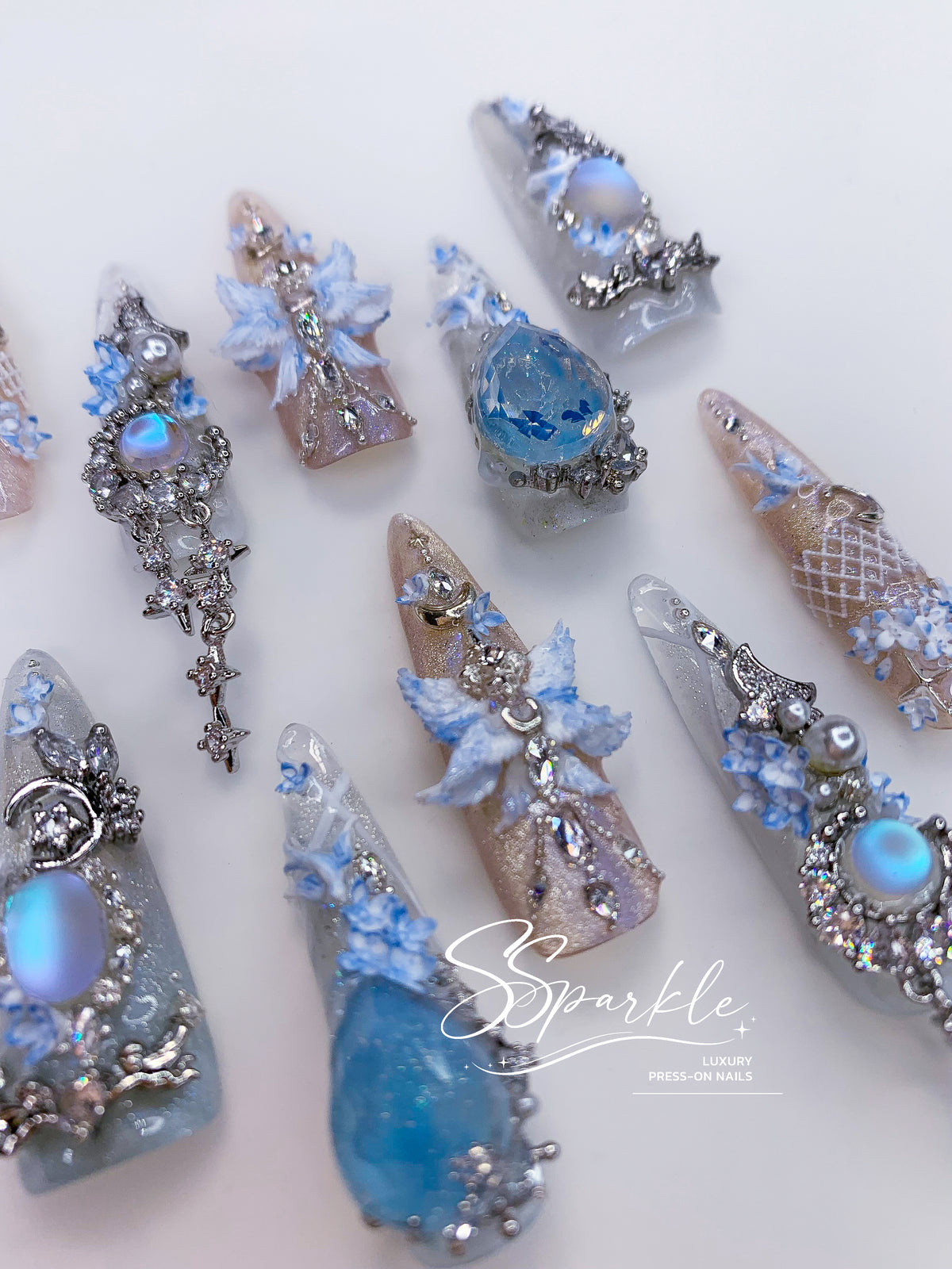 [Pre-order] Somnias a Luna | Columbina Genshin Impact Inspired Press-on Nails