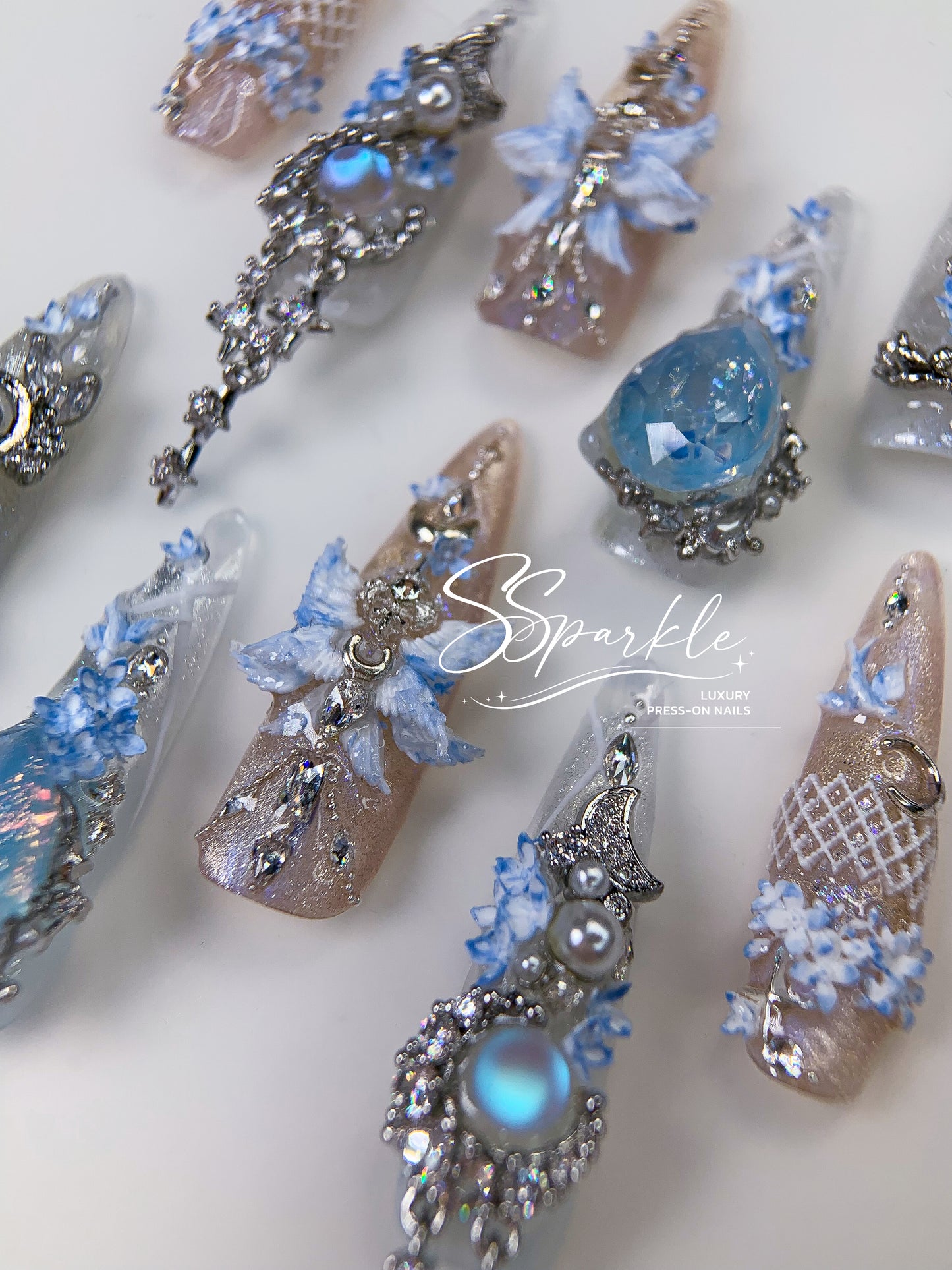 [Pre-order] Somnias a Luna | Columbina Genshin Impact Inspired Press-on Nails