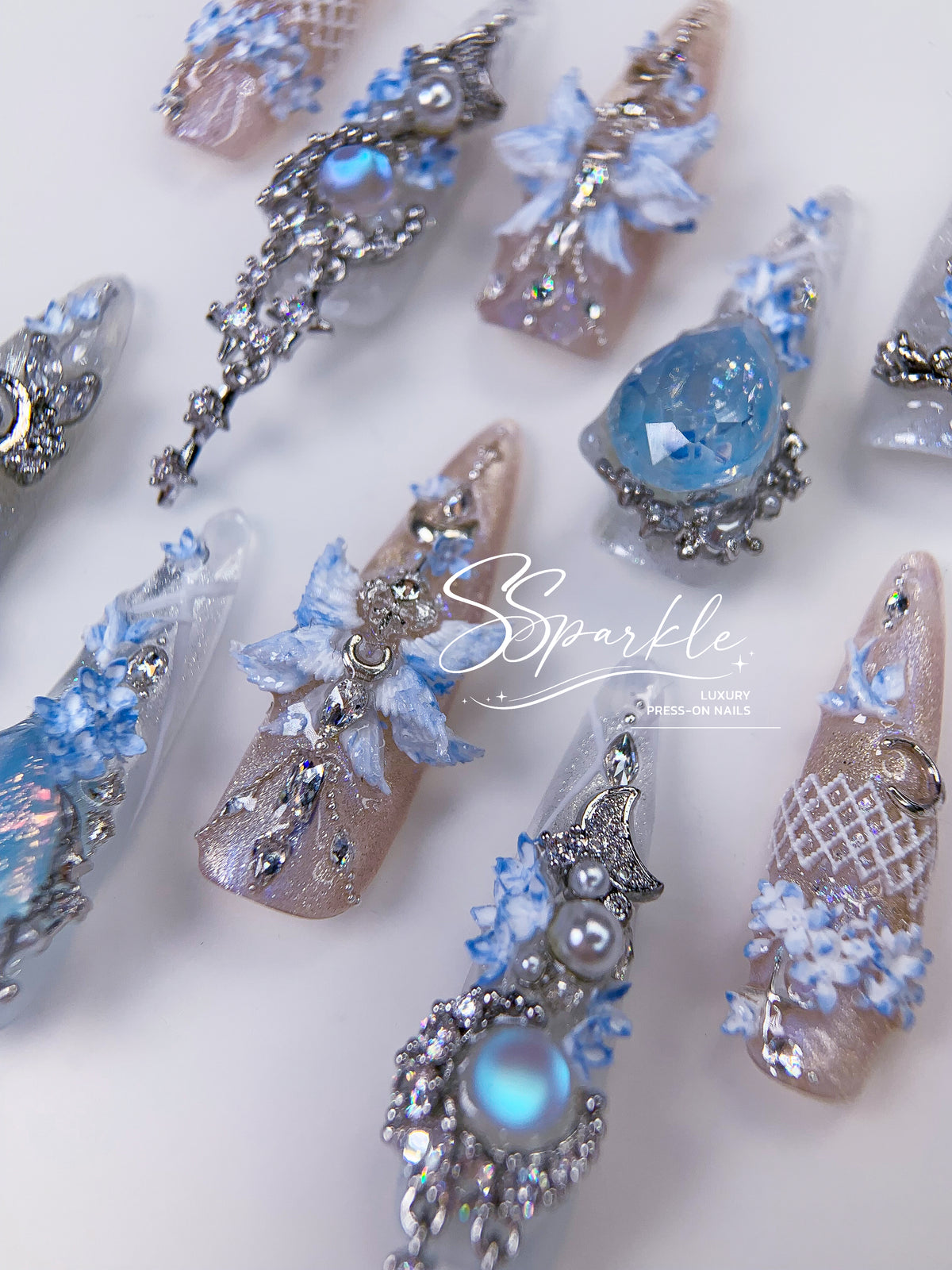 [Pre-order] Somnias a Luna | Columbina Genshin Impact Inspired Press-on Nails