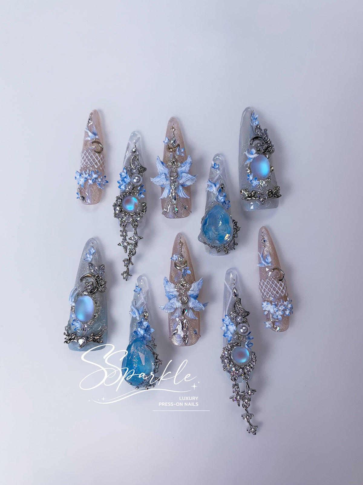 [Pre-order] Somnias a Luna | Columbina Genshin Impact Inspired Press-on Nails