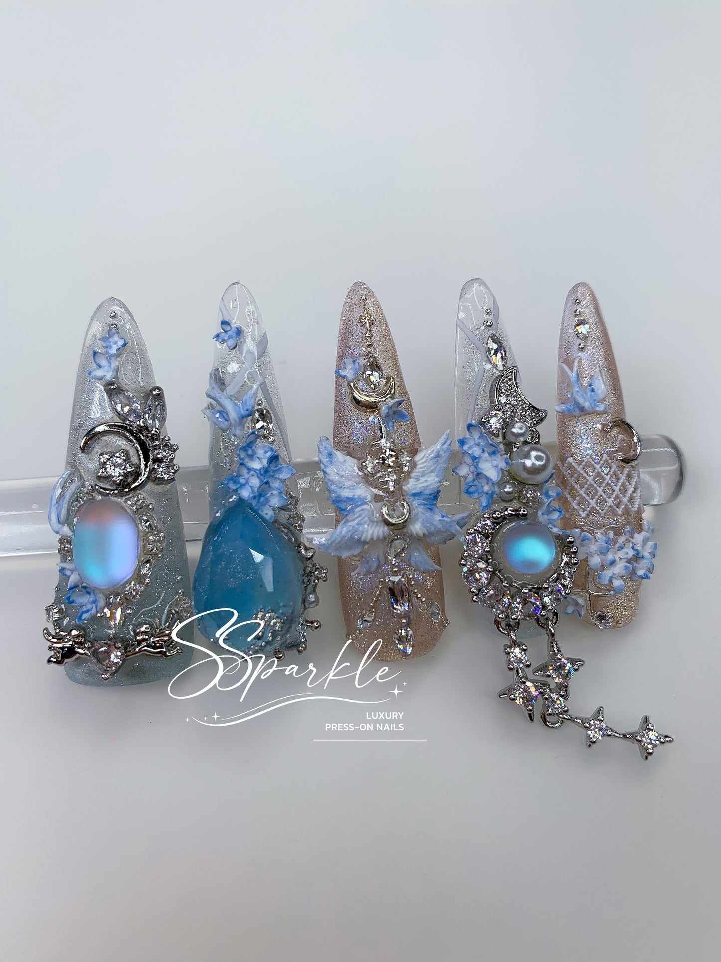 [Pre-order] Somnias a Luna | Columbina Genshin Impact Inspired Press-on Nails