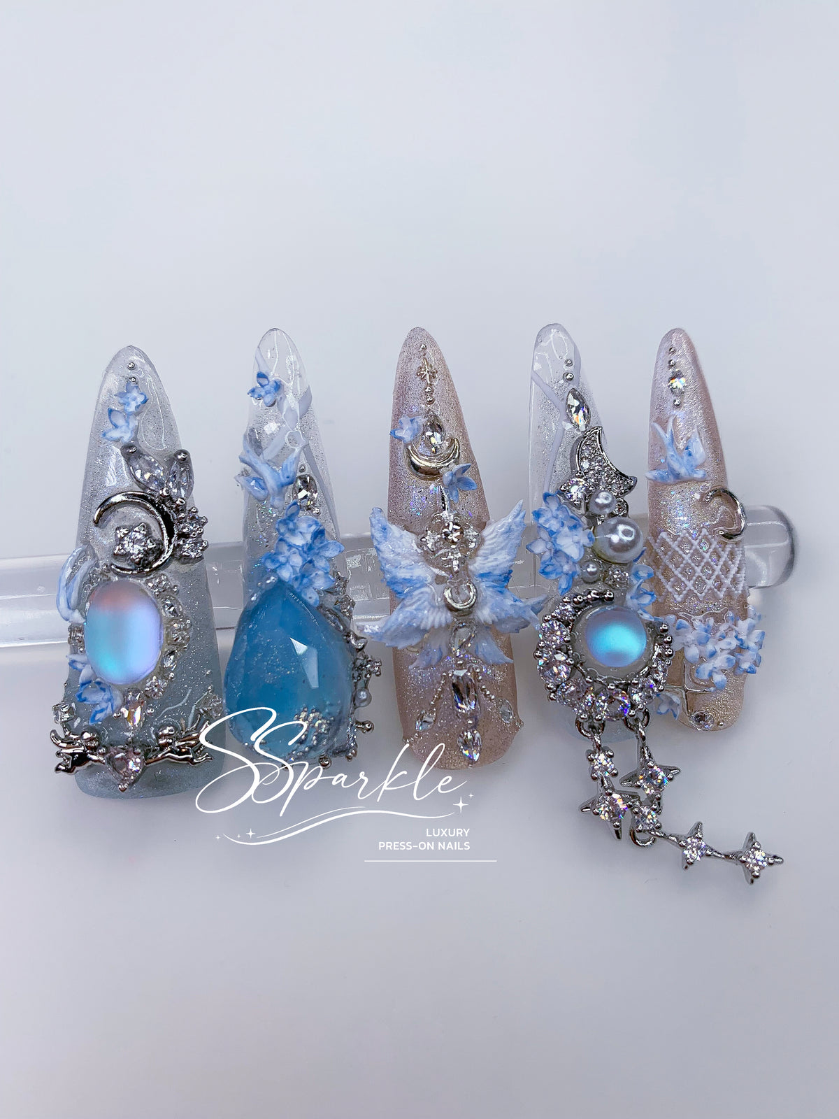 [Pre-order] Somnias a Luna | Columbina Genshin Impact Inspired Press-on Nails