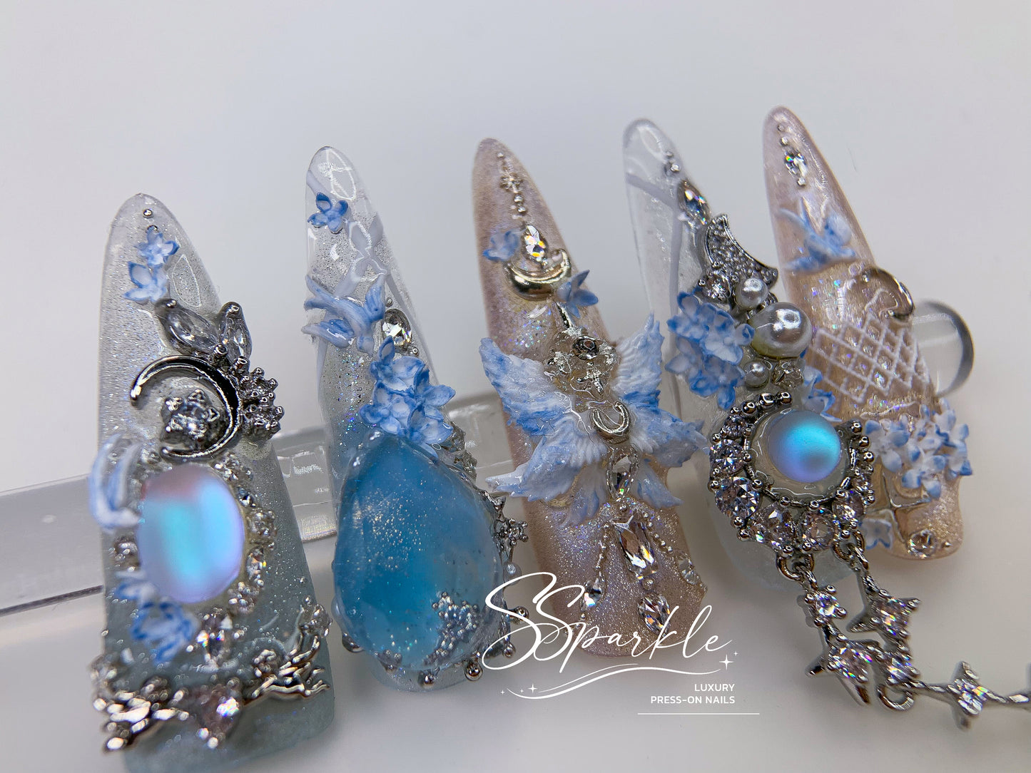 [Pre-order] Somnias a Luna | Columbina Genshin Impact Inspired Press-on Nails