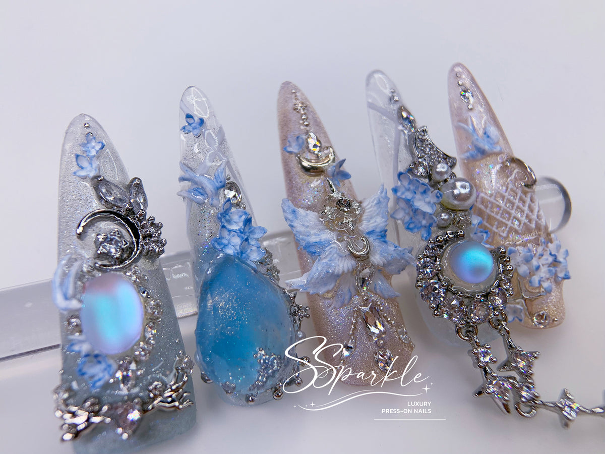 [Pre-order] Somnias a Luna | Columbina Genshin Impact Inspired Press-on Nails
