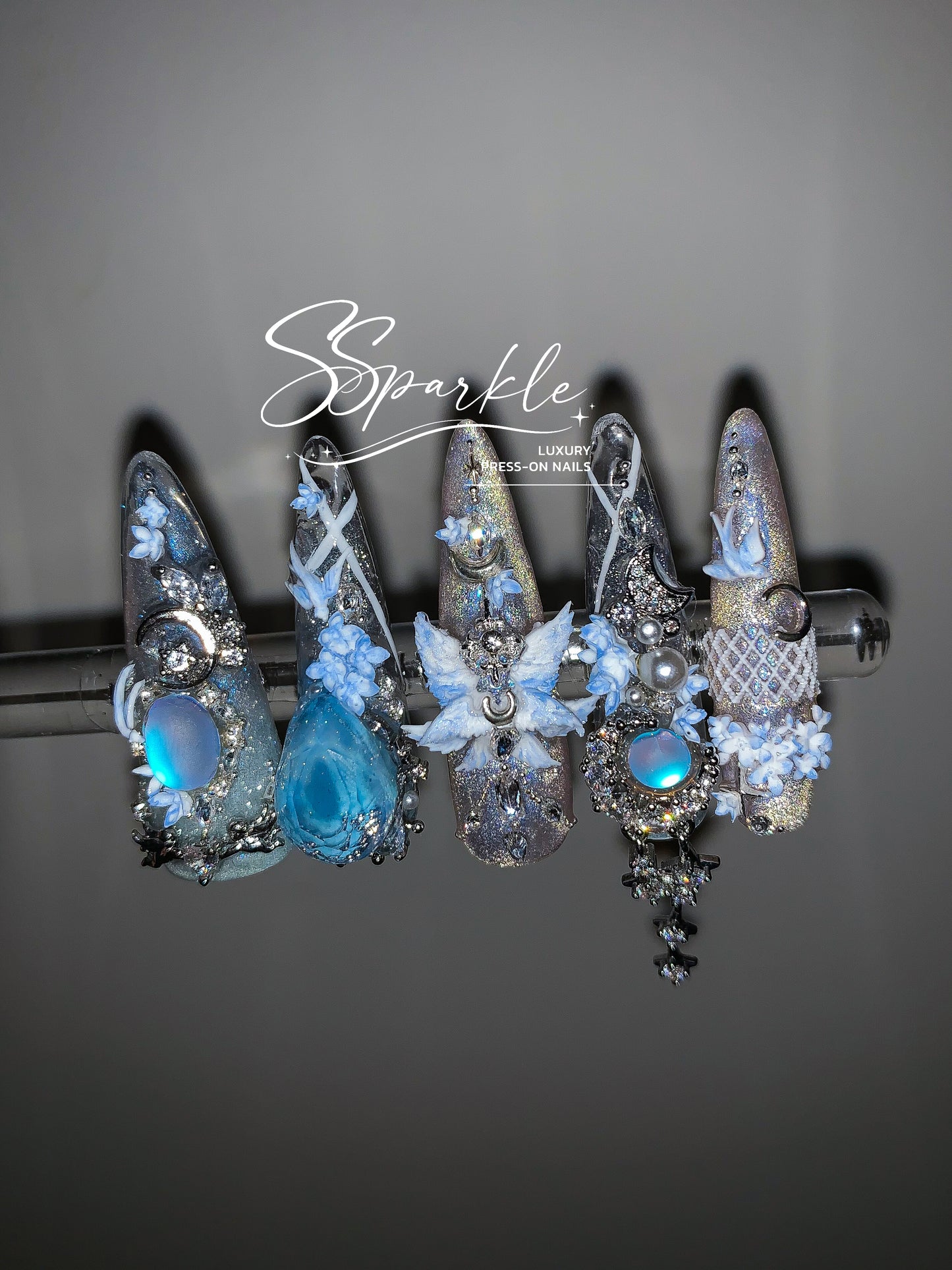 [Pre-order] Somnias a Luna | Columbina Genshin Impact Inspired Press-on Nails