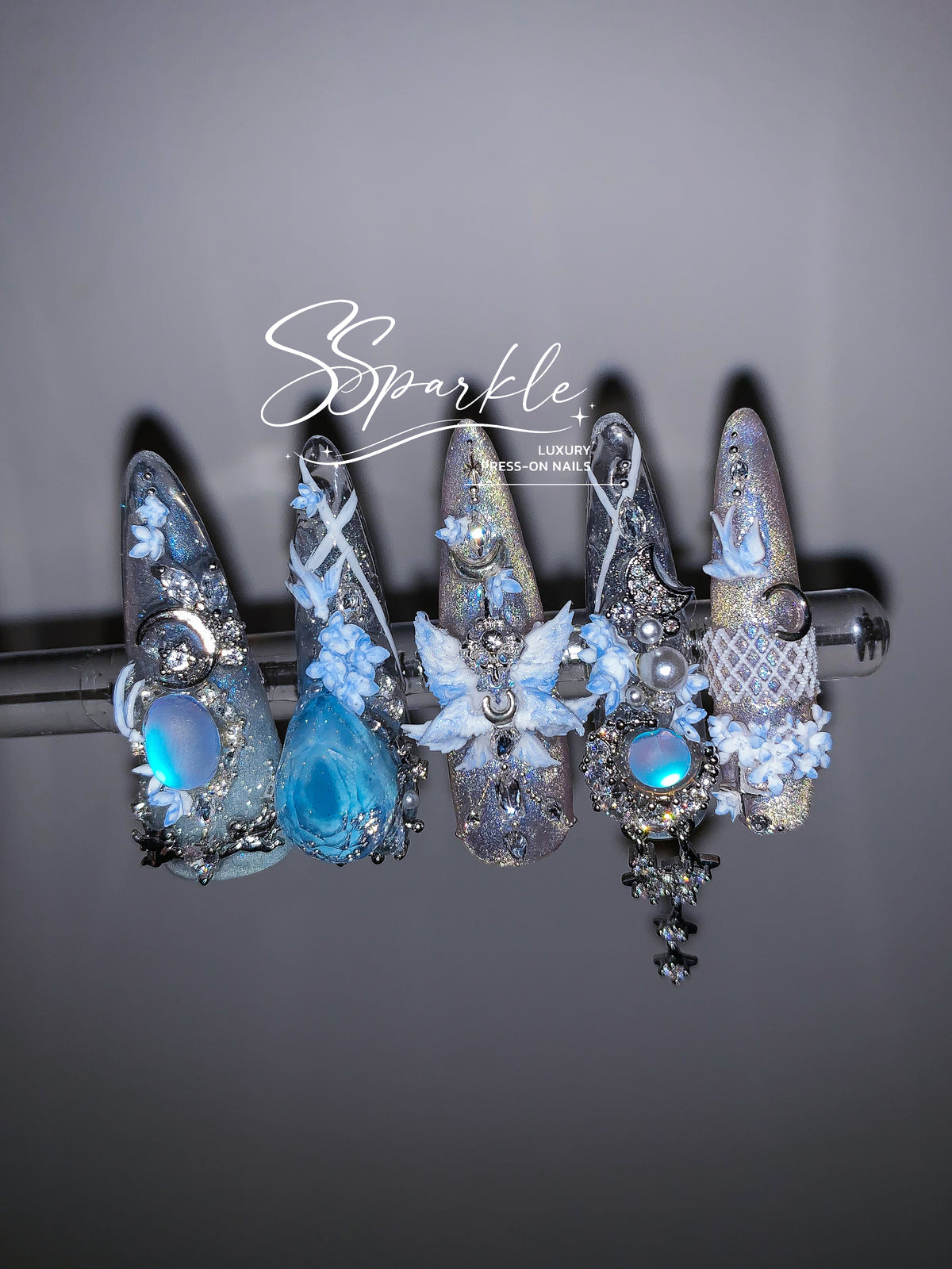 [Pre-order] Somnias a Luna | Columbina Genshin Impact Inspired Press-on Nails