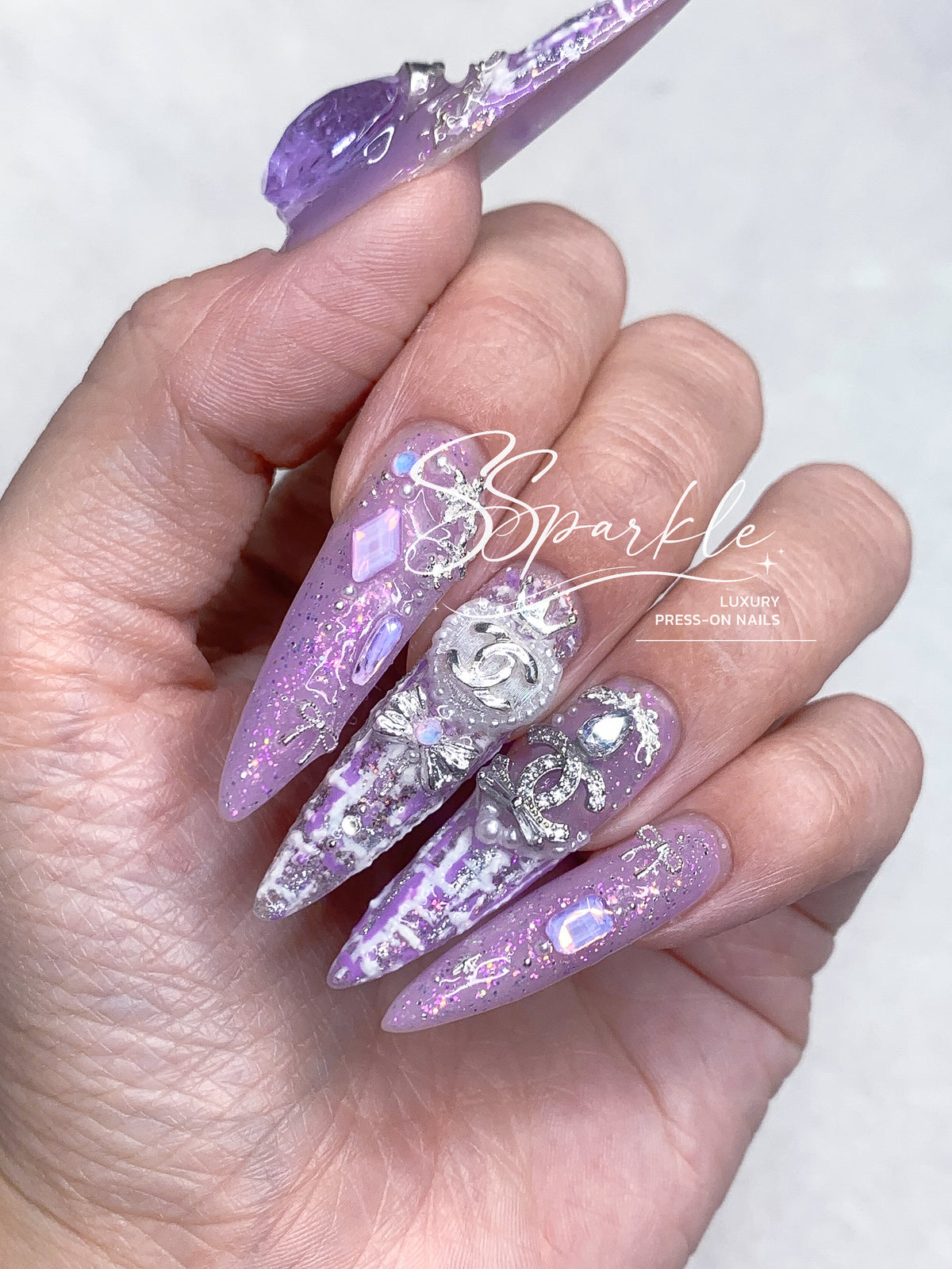 Luxury Tweed Press-on Nails